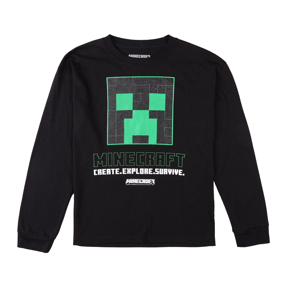 Minecraft Create Explore Survive Boy’s 3-Pack Crew Neck Long Sleeve Shirts