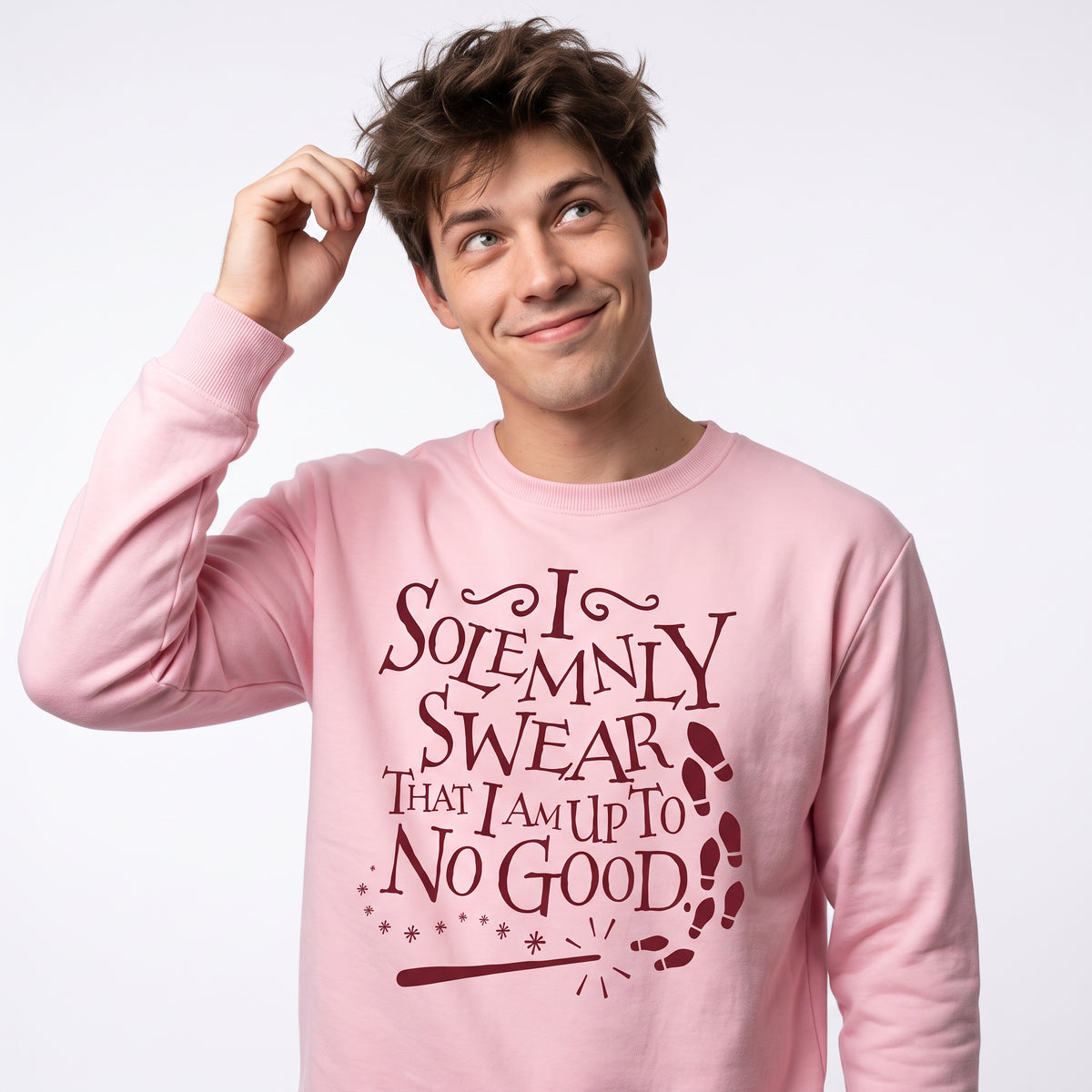 Harry Potter I Solemnly Swear Sweatshirt for Adults in Light Pink
