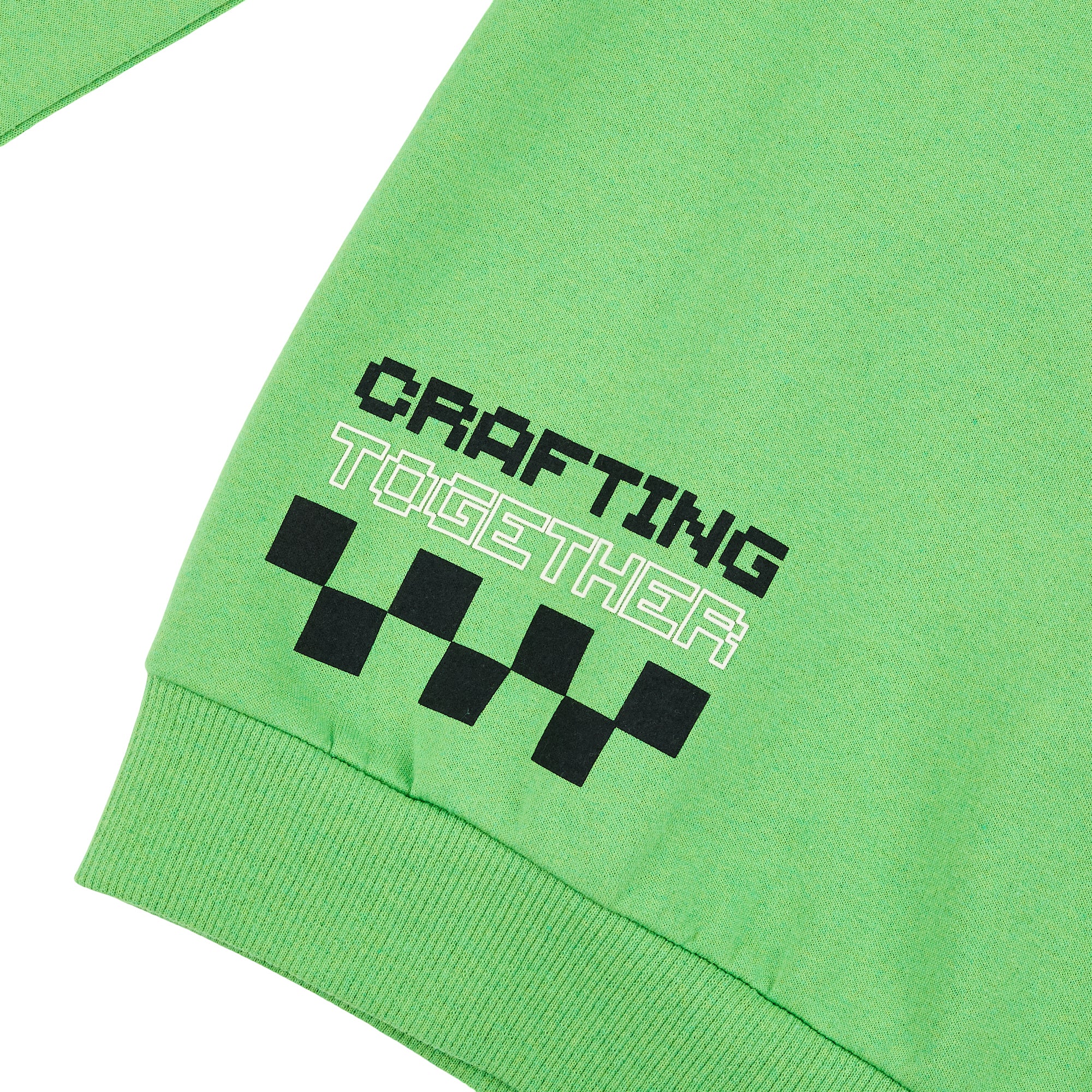Minecraft Creeper Jumper Youth Boy Green Quarter Zip Sweatshirt