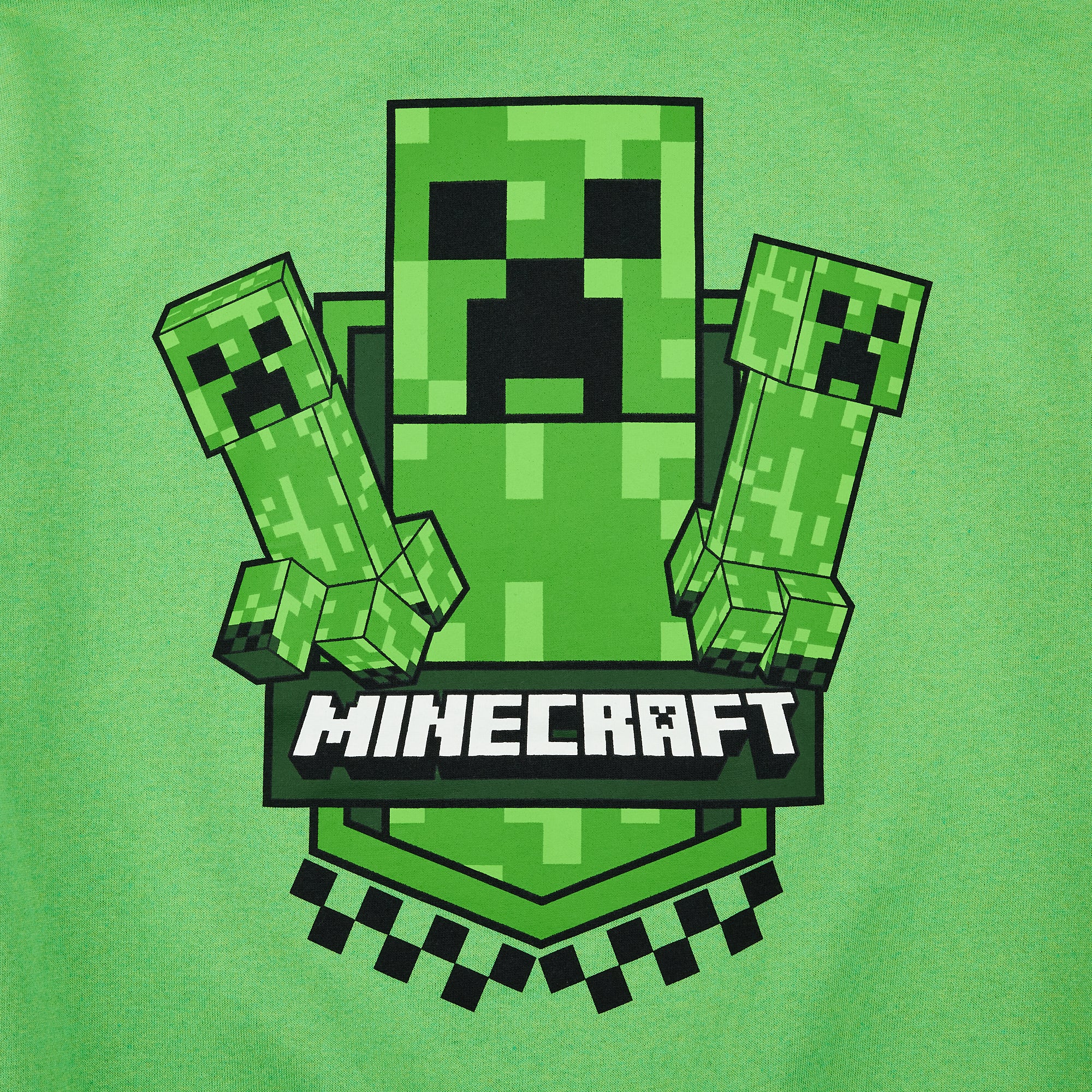 Minecraft Creeper Jumper Youth Boy Green Quarter Zip Sweatshirt