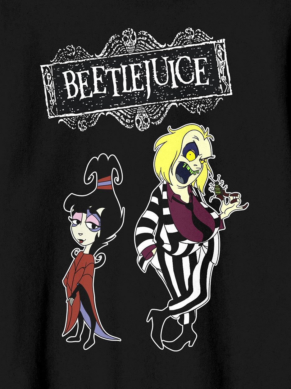 Beetlejuice Animated Lydia Crew Neck Long Sleeve Women's Black Sweatshirt