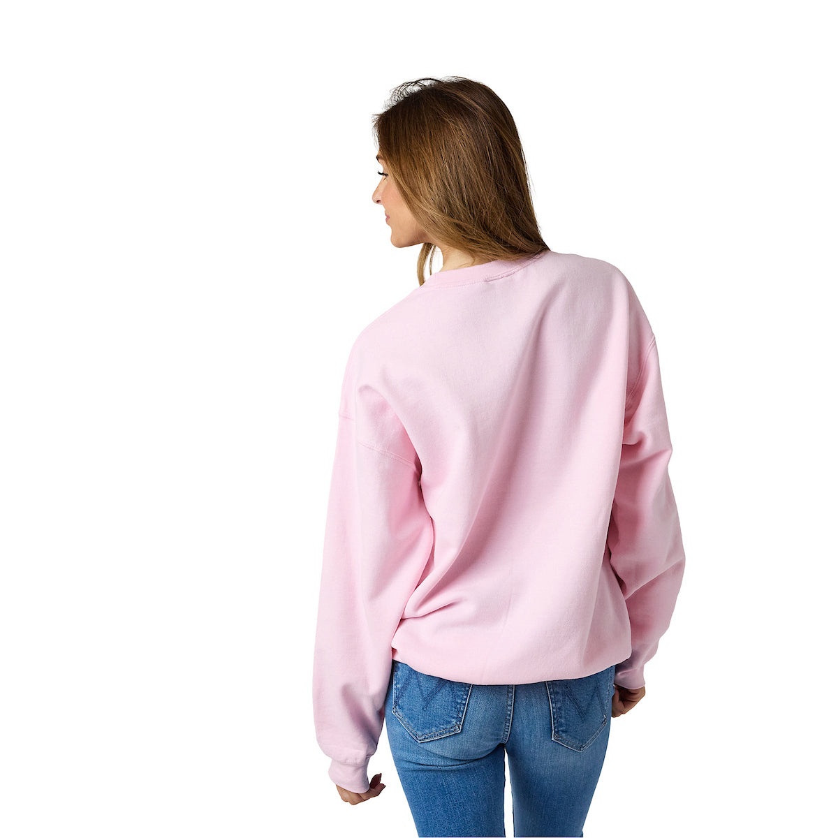Hello Kitty HK Logo Women's Pink Crew Neck Long Sleeve Sweatshirt