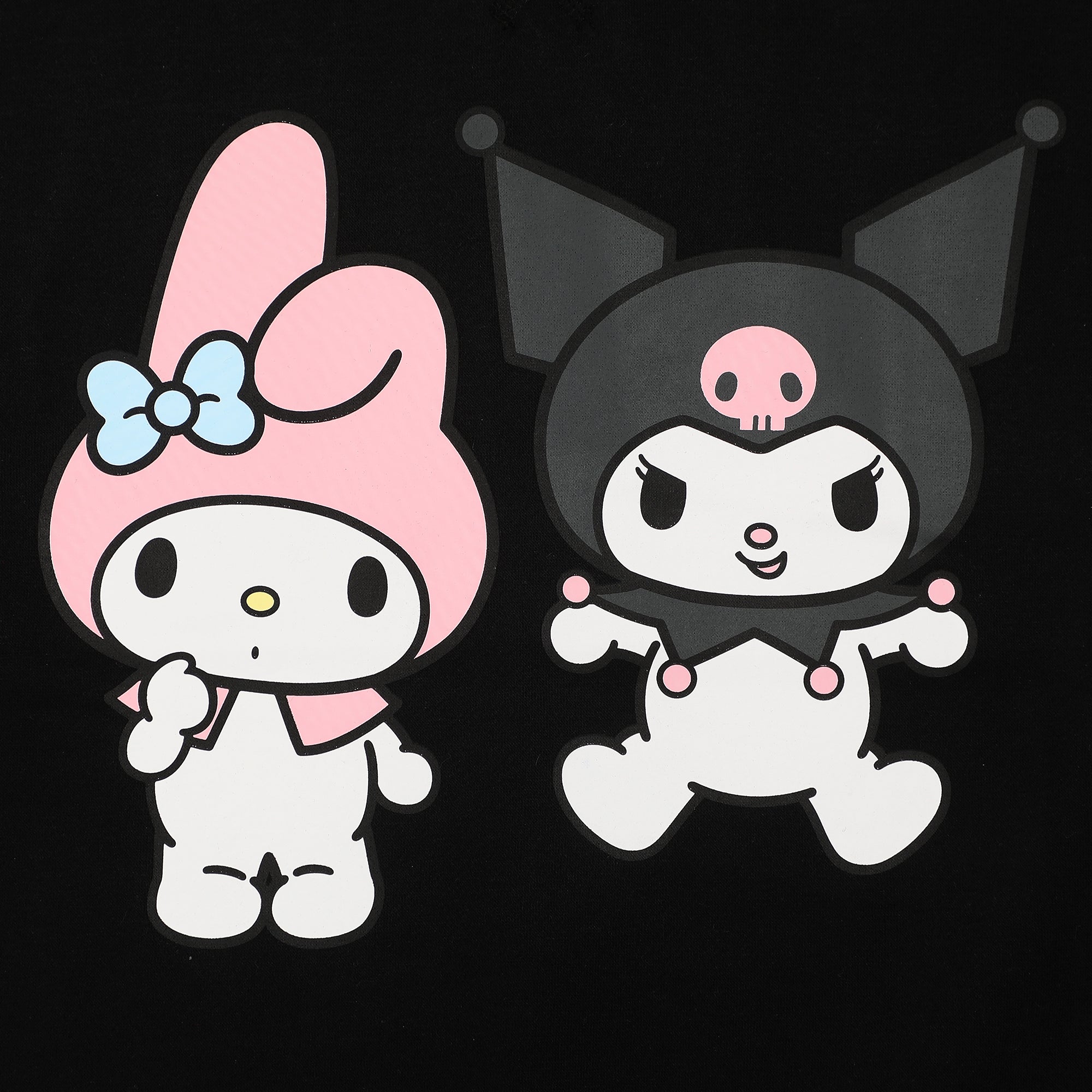 Hello Kitty & Friends Besties Women's Black Crew Neck Long Sleeve Sweatshirt