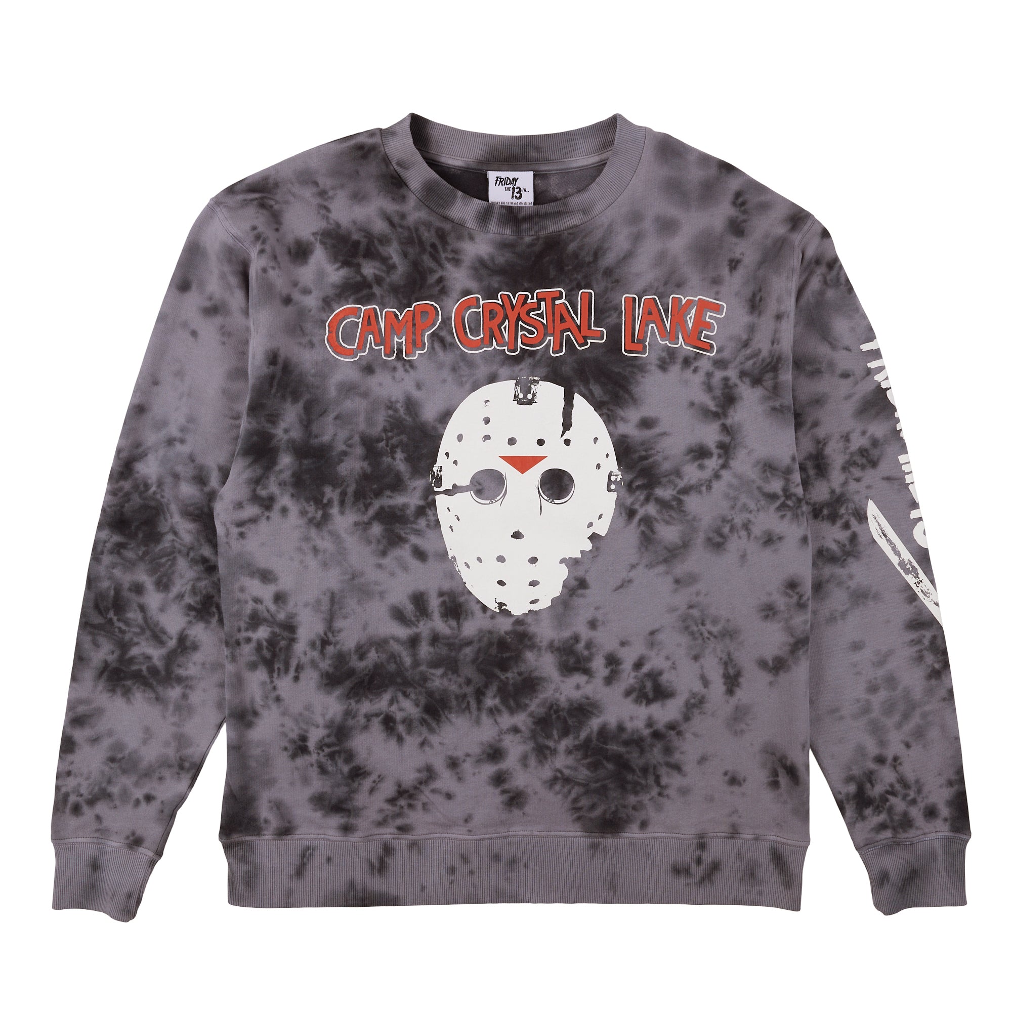 Friday The 13th Camp Crystal Lake Mask Women’s Black Crew Neck Long Sleeve Fleece Sweatshirt