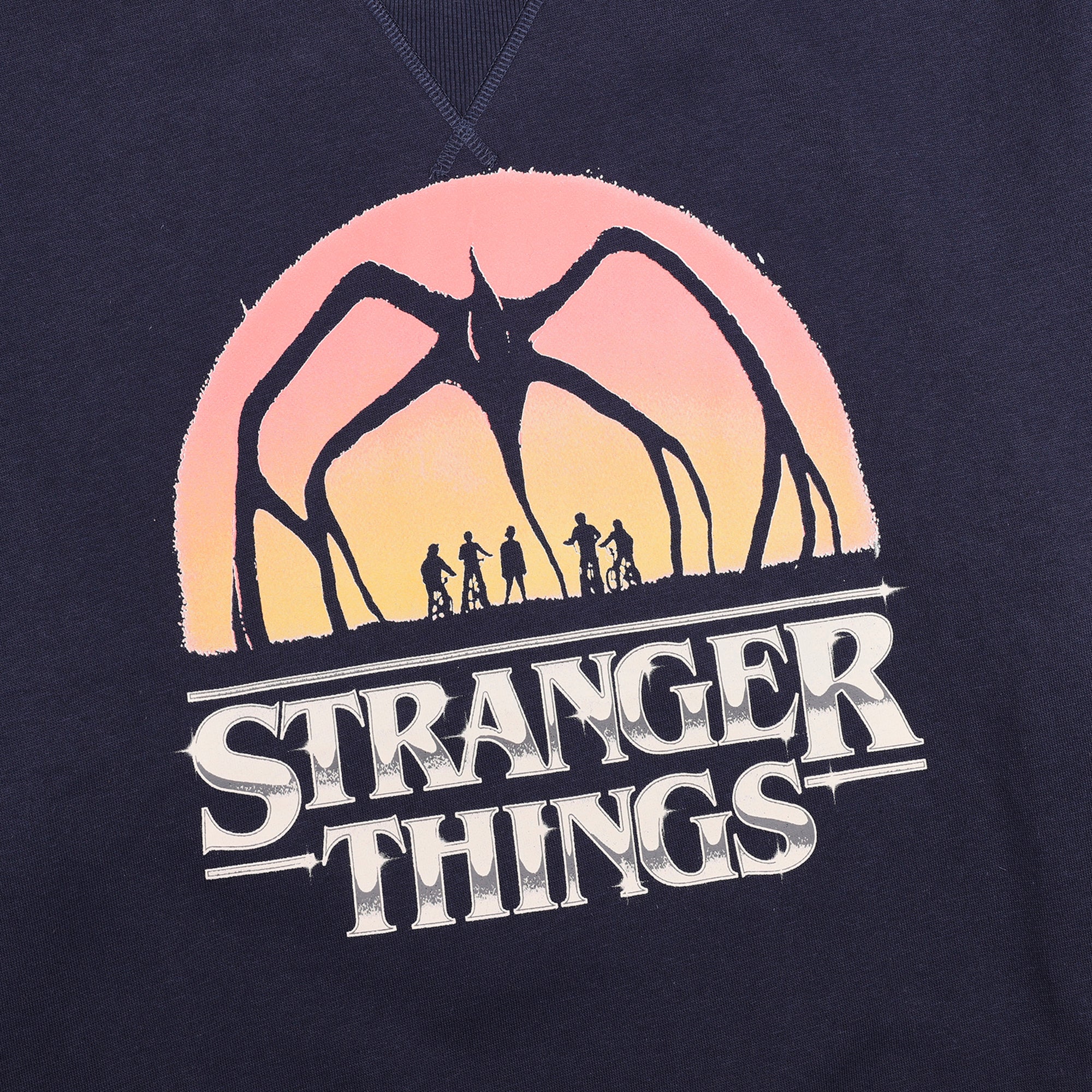 Stranger Things 5 One Last Strange Adventure Women's Navy Blue Crew Neck Long Sleeve Sweatshirt
