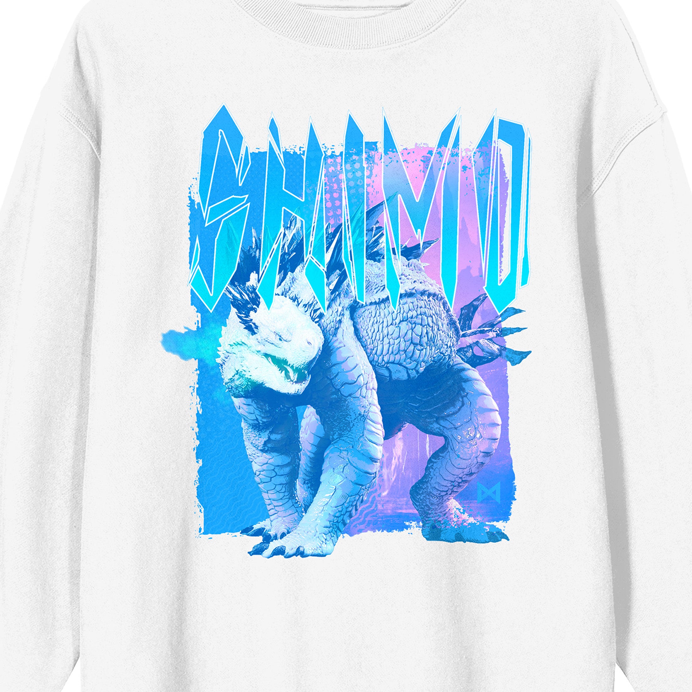 Godzilla x Kong: The New Empire Shimo Crew Neck Long Sleeve Adult White Sweatshirt