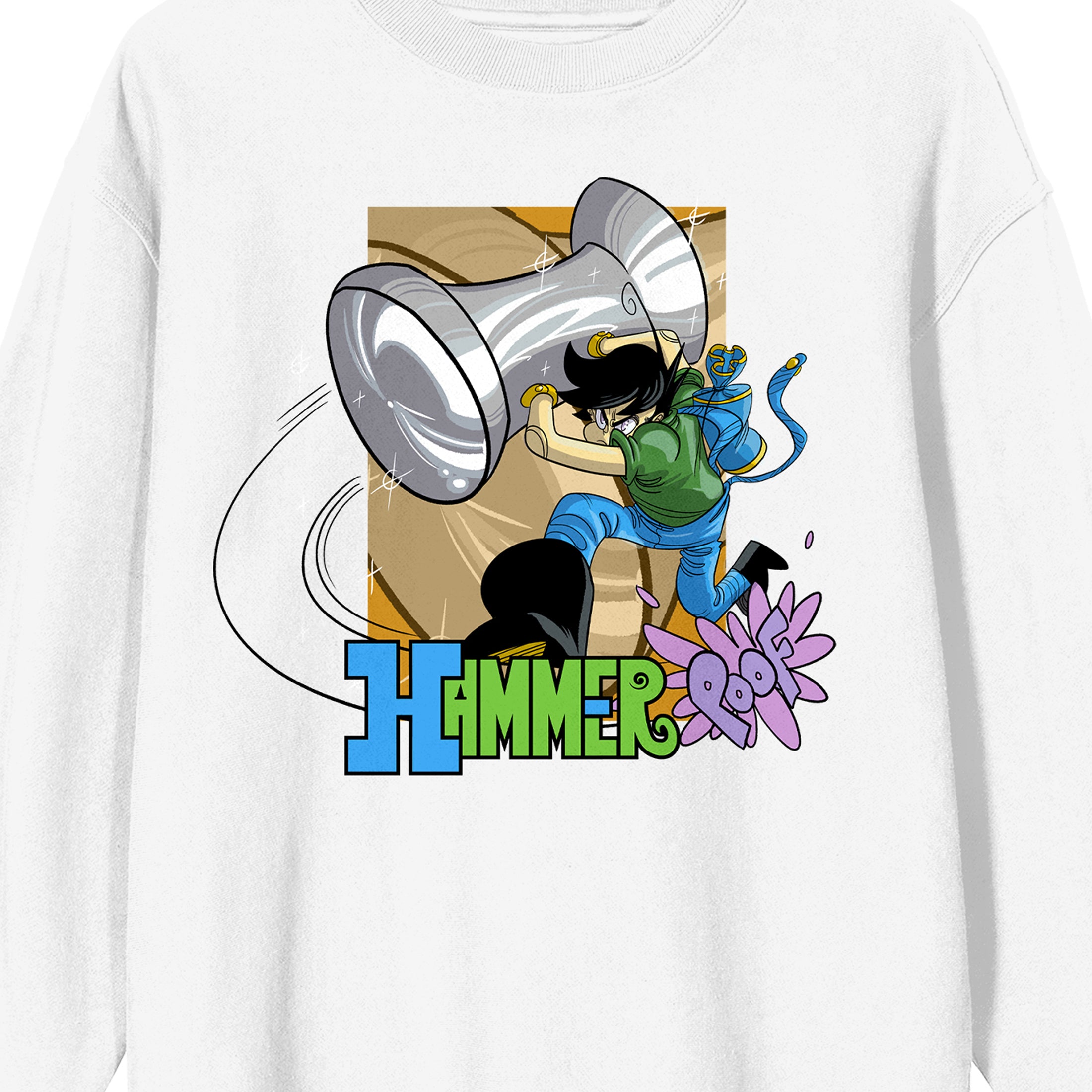 Hammer Stud Hammer Pose Adult White Crew Neck Sweatshirt