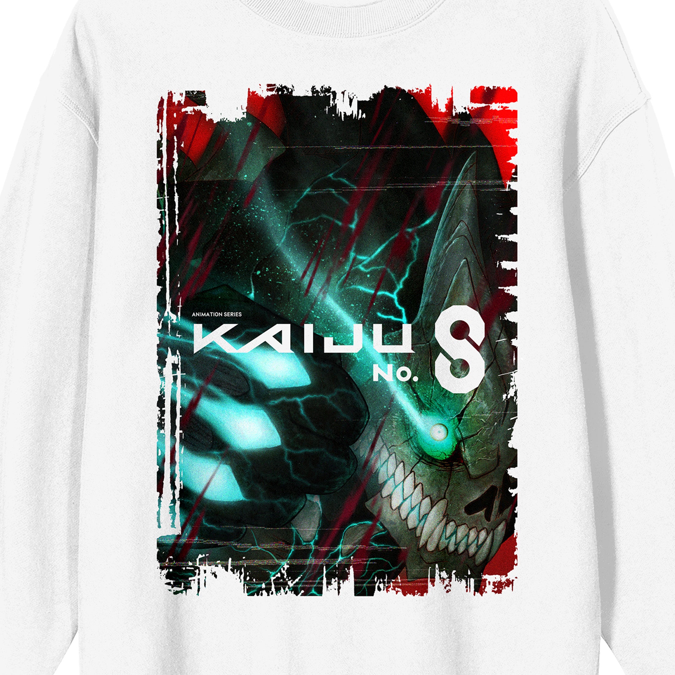 Kaiju No. 8 Kafka Hibino Kaiju Form Poster Art Crew Neck Long Sleeve White Adult Sweatshirt