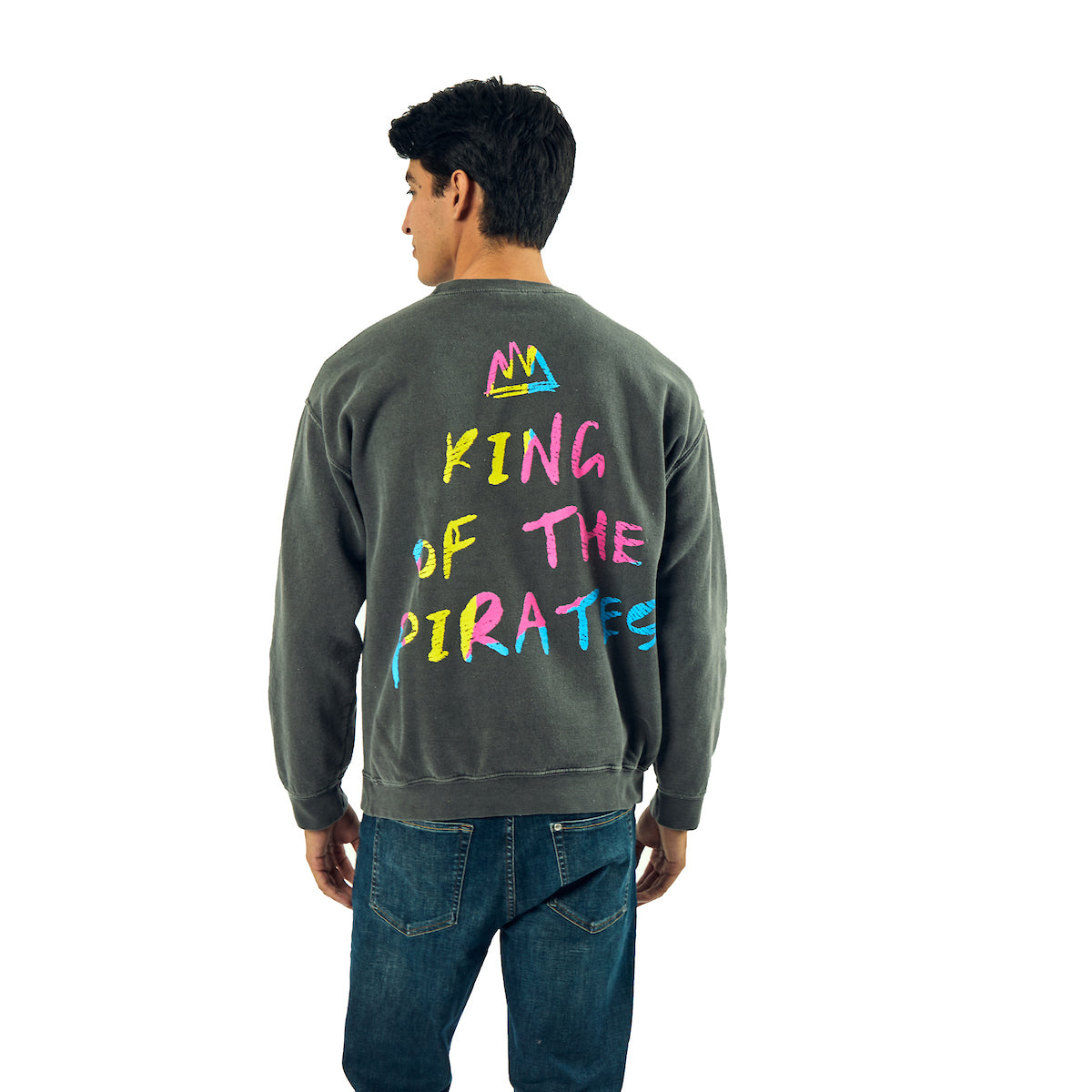 One Piece King Of The Pirates Adult Unisex Potassium Washed Crew Neck Long Sleeve Sweatshirt
