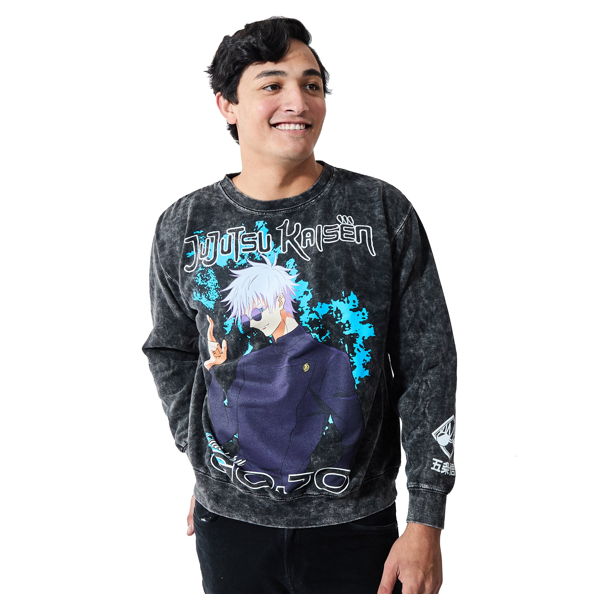Jujutsu Kaisen Gojo Unisex Distressed Crew Neck Sweatshirt