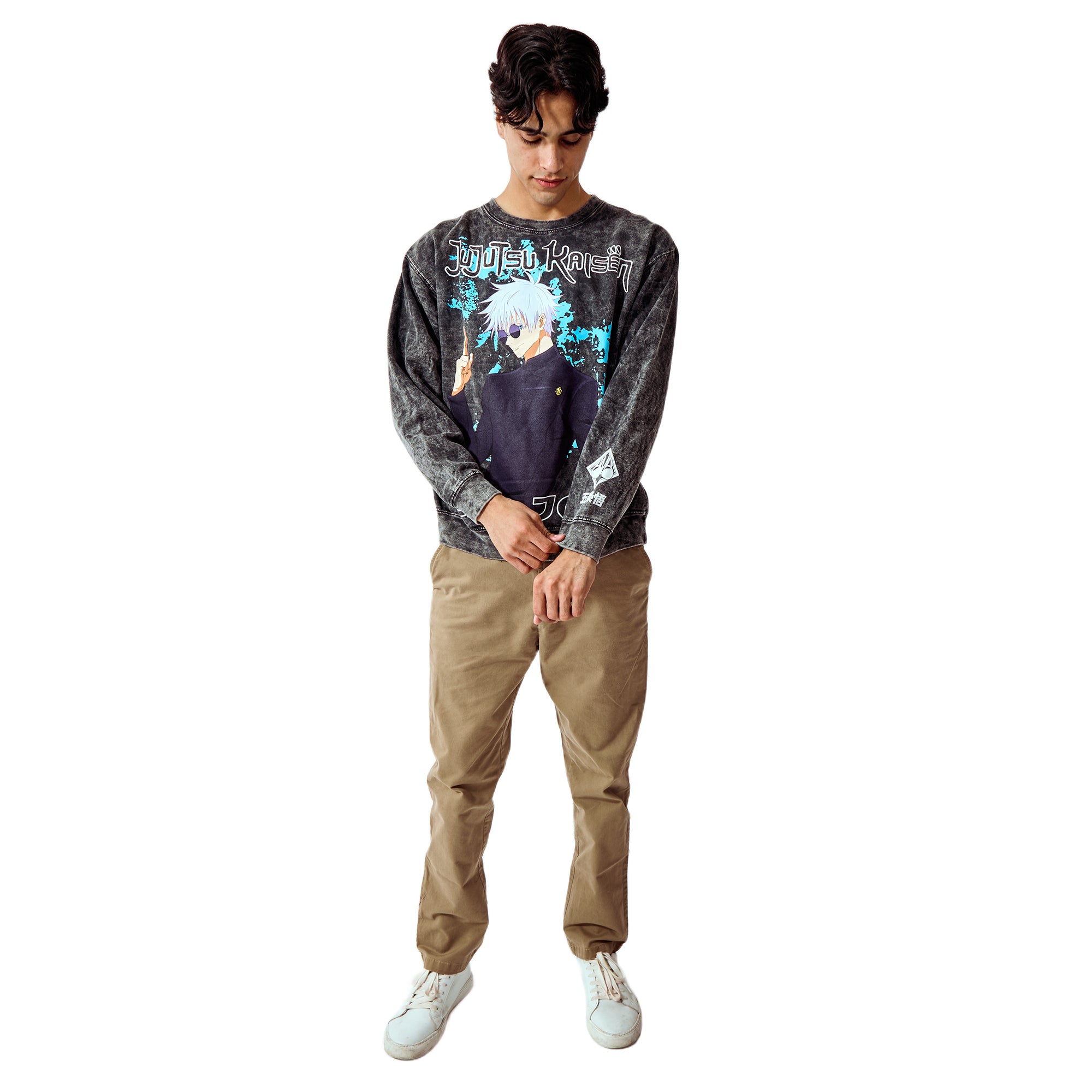 Jujutsu Kaisen Gojo Unisex Distressed Crew Neck Sweatshirt