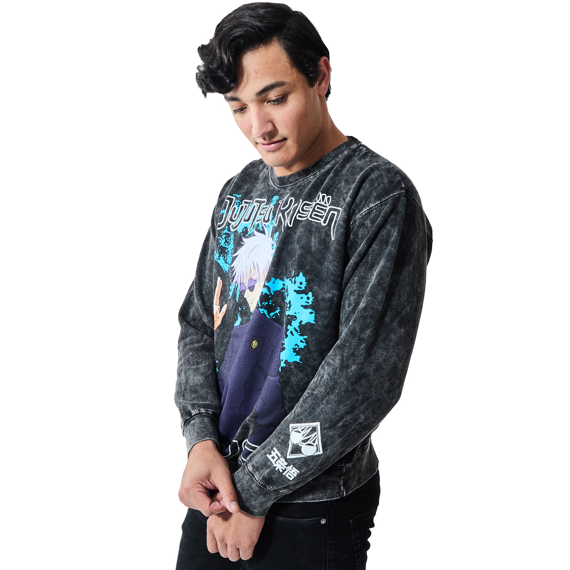 Jujutsu Kaisen Gojo Unisex Distressed Crew Neck Sweatshirt