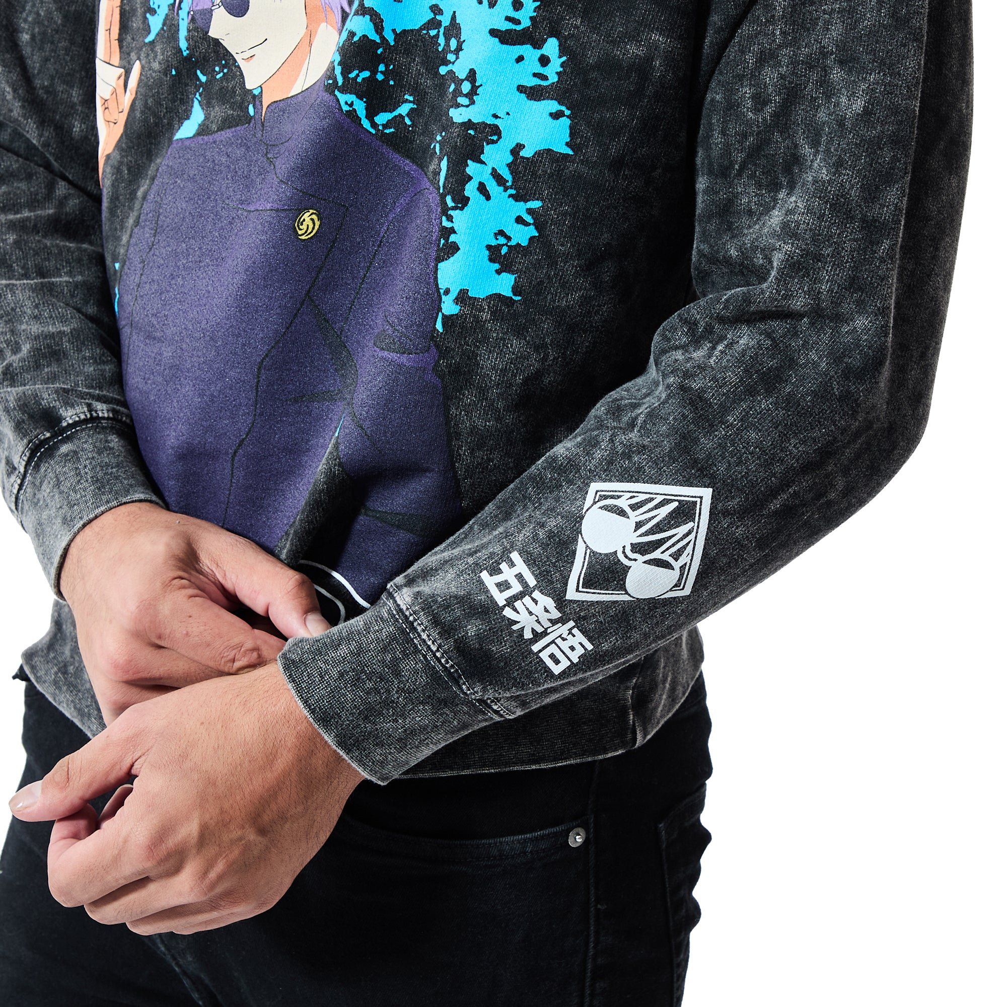 Jujutsu Kaisen Gojo Unisex Distressed Crew Neck Sweatshirt