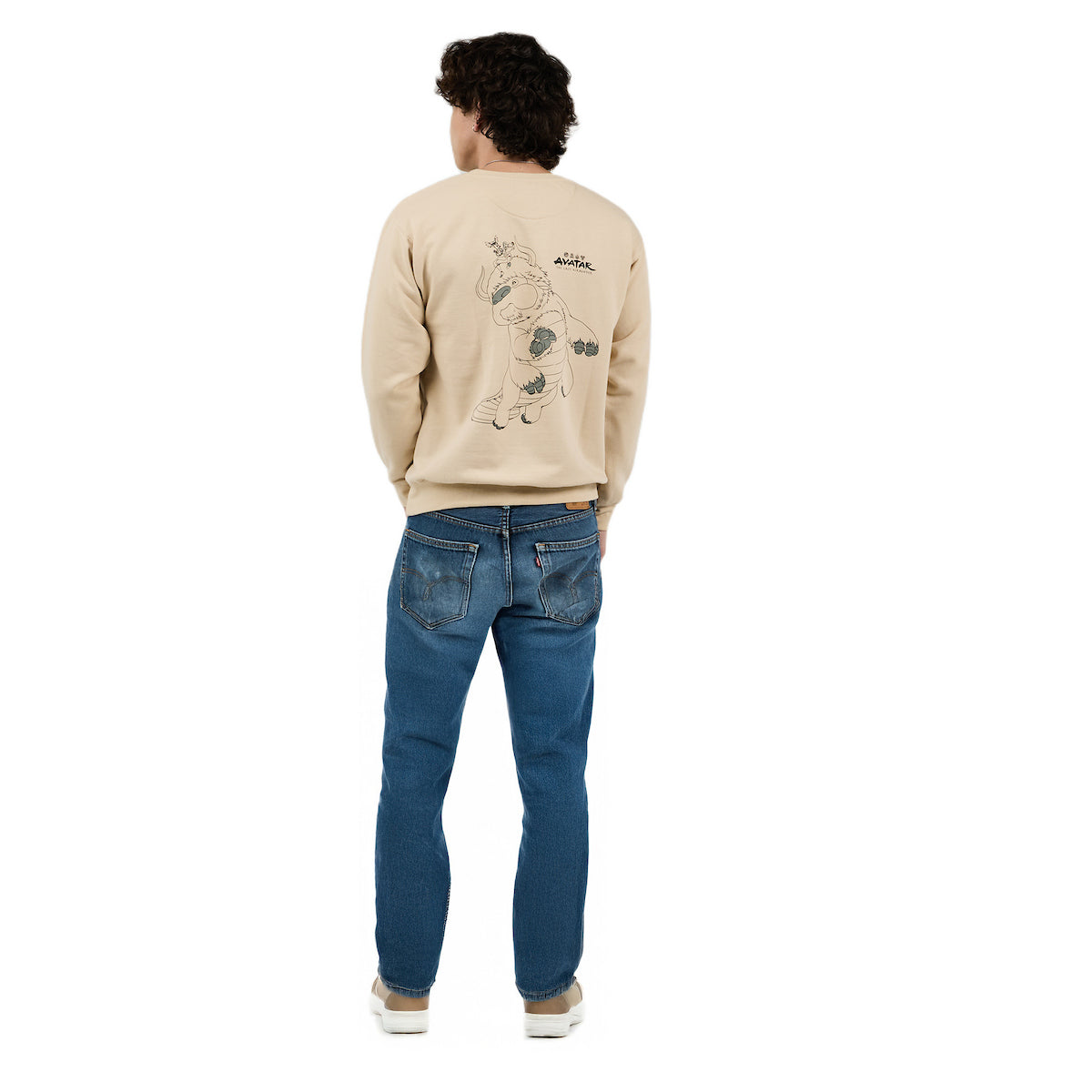 Avatar: The Last Airbender Aang Character Unisex Adult Antique White Crew Neck Sweatshirt