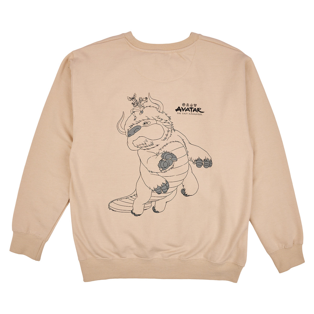 Avatar: The Last Airbender Aang Character Unisex Adult Antique White Crew Neck Sweatshirt