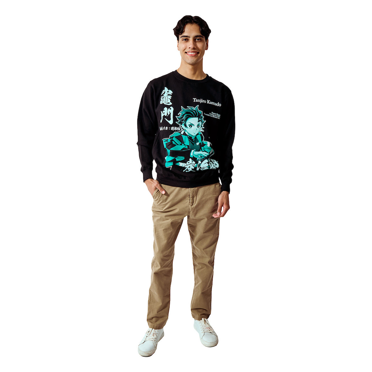 Demon Slayer Tanjiro Kamado Unisex Adult Black Crew Neck Sweatshirt