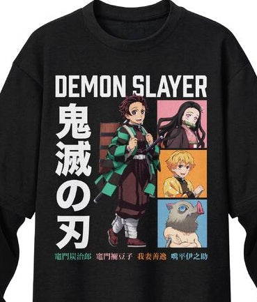 Demon Slayer Character Grid Men's Black Twofer Combo Shirt