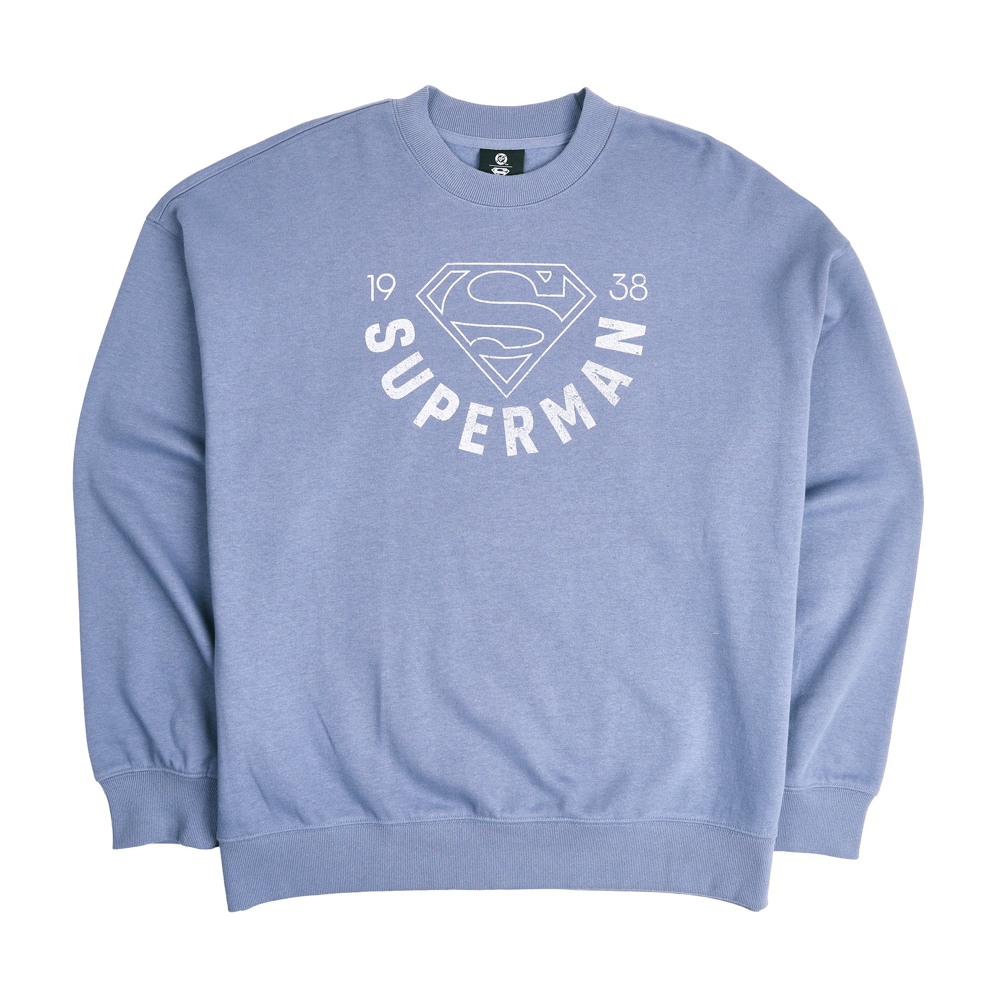Superman 1938 Men’s Blue-Gray Crew Neck Sweatshirt