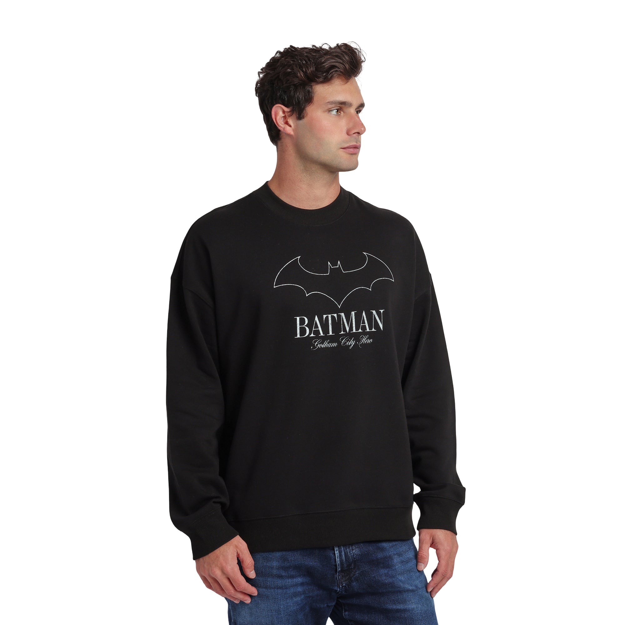 Batman The Dark Knight Men’s Black Crew Neck Sweatshirt