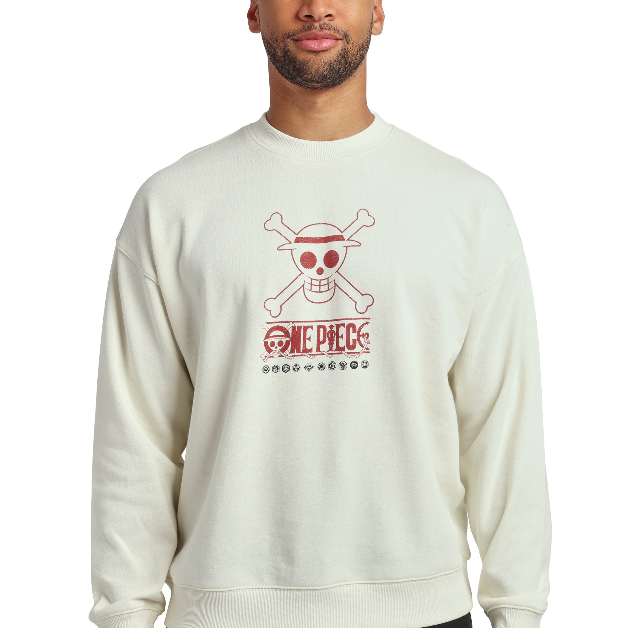 One Piece (Animated Series) Straw Hat Crew Men’s Oversized Crew Neck Sweatshirt