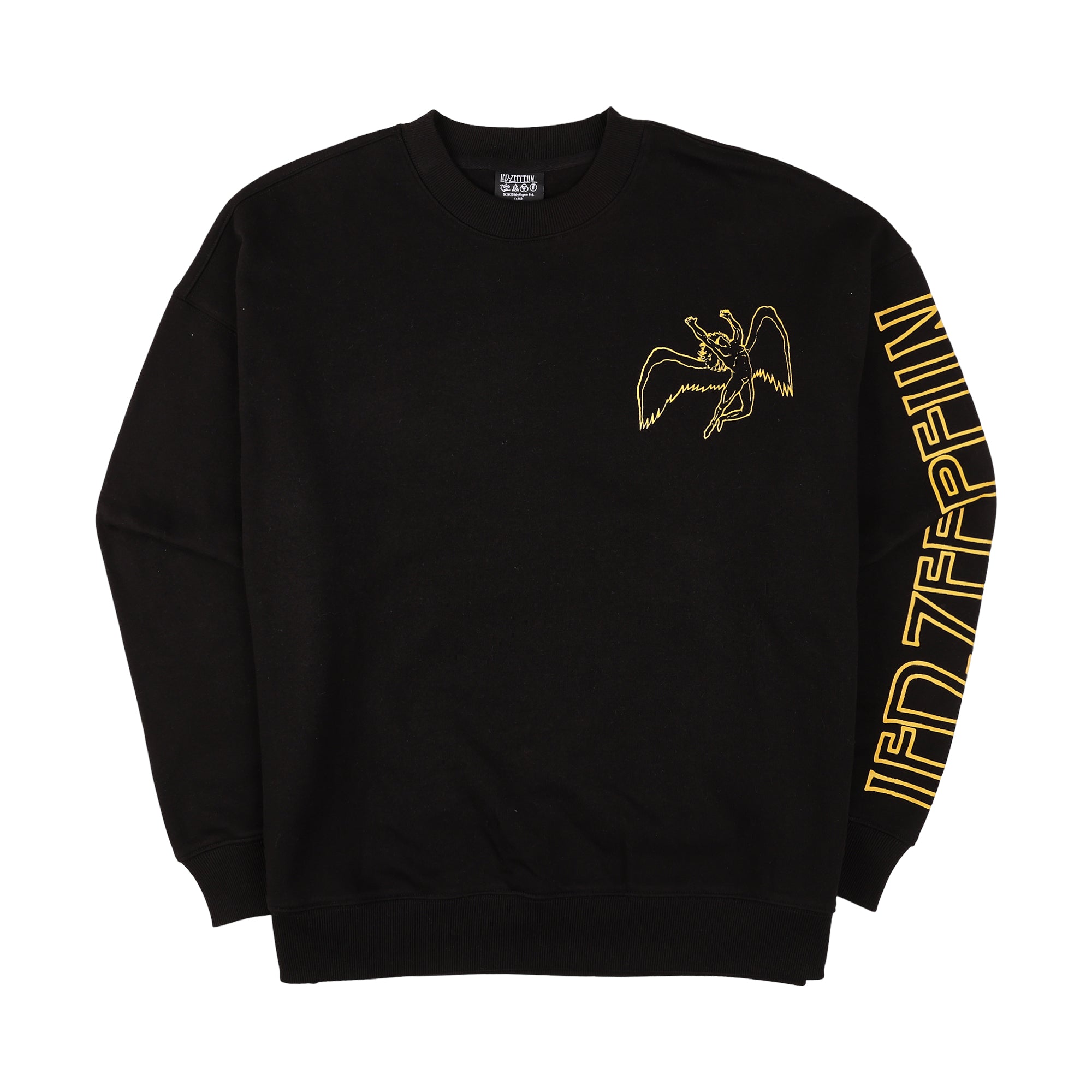 Led Zeppelin Swan Song Iconography Men’s Oversized Black Crew Neck Sweatshirt