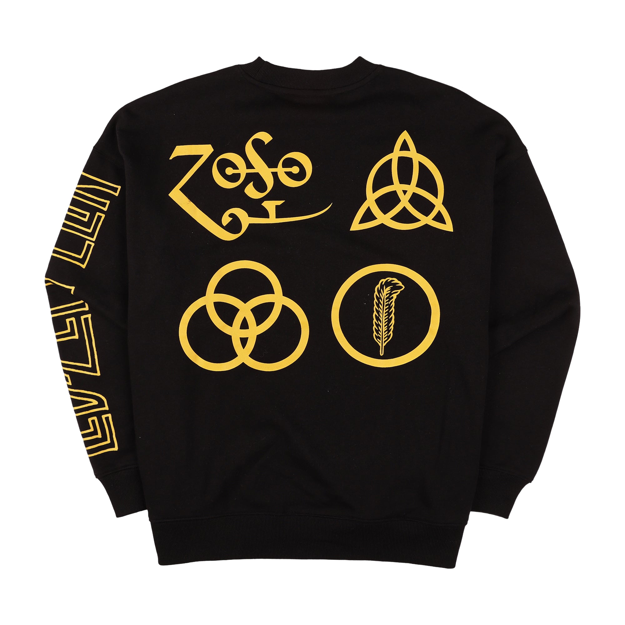 Led Zeppelin Swan Song Iconography Men’s Oversized Black Crew Neck Sweatshirt