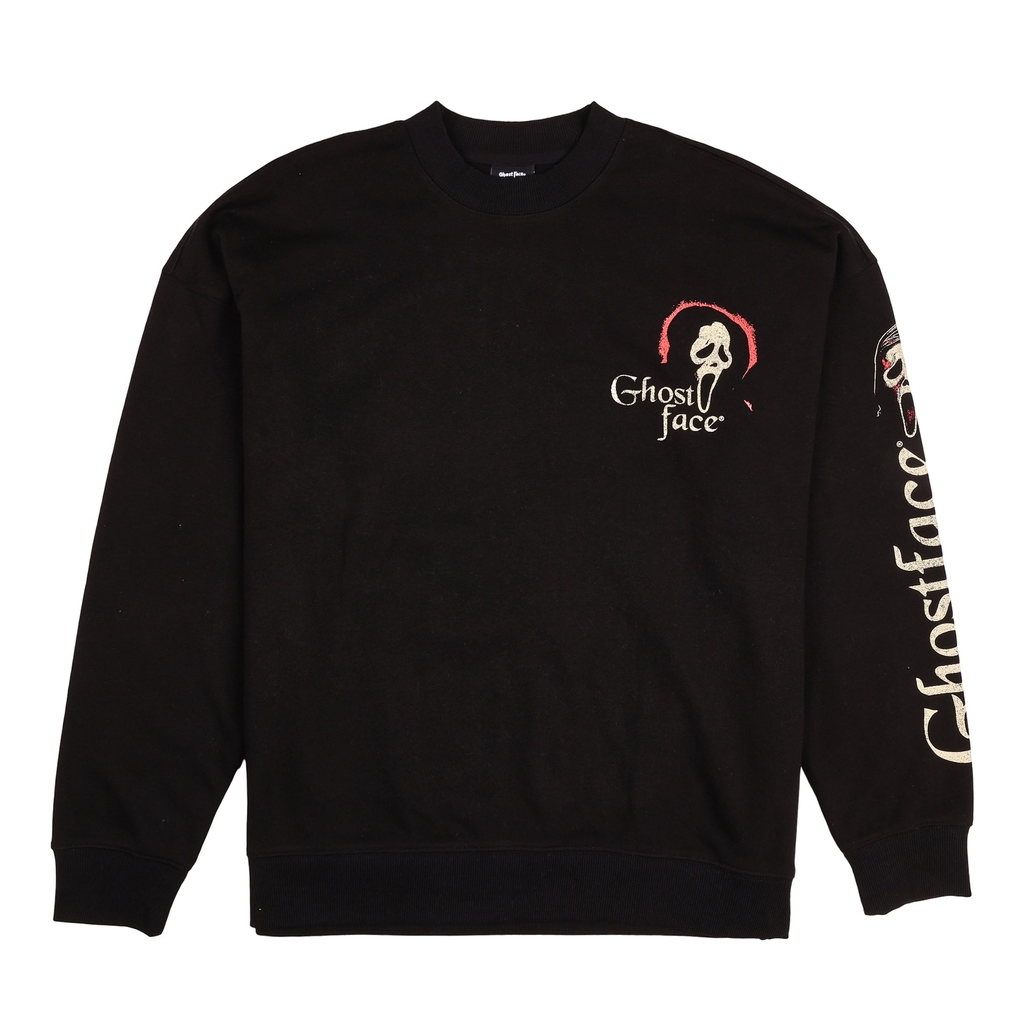 Ghostface Men's Oversized Black Crew Neck Sweatshirt