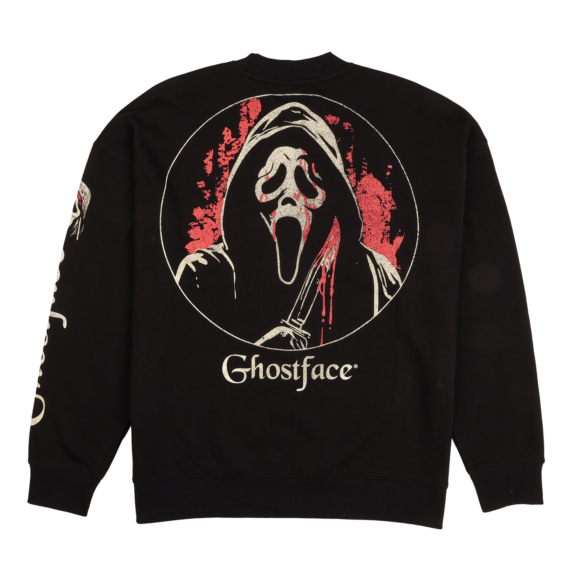 Ghostface Men's Oversized Black Crew Neck Sweatshirt