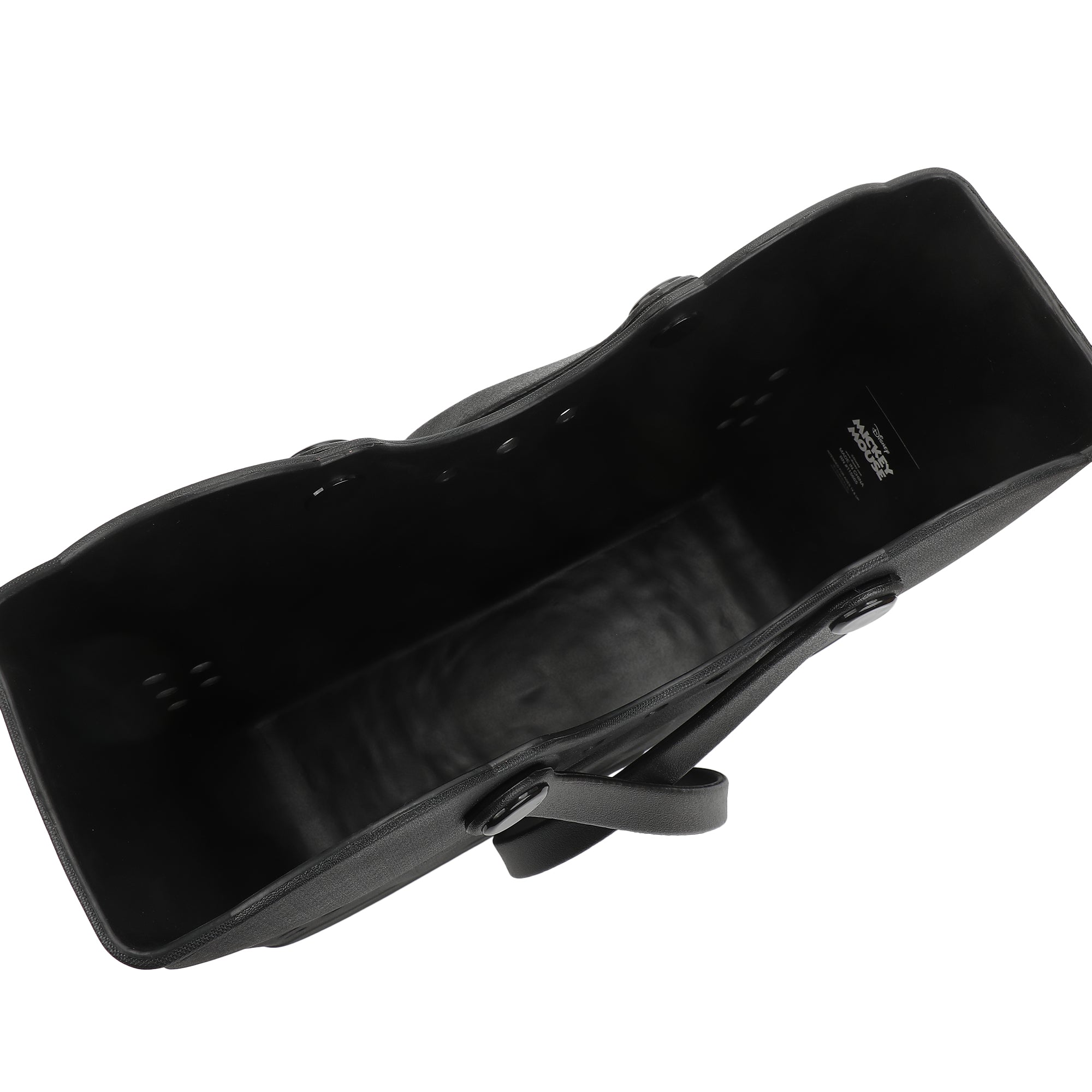 Disney Mickey Mouse Big Face 16.5" Adult Black Water-Resistant Rubber Molded Large Gummy Tote Beach Swim Bag