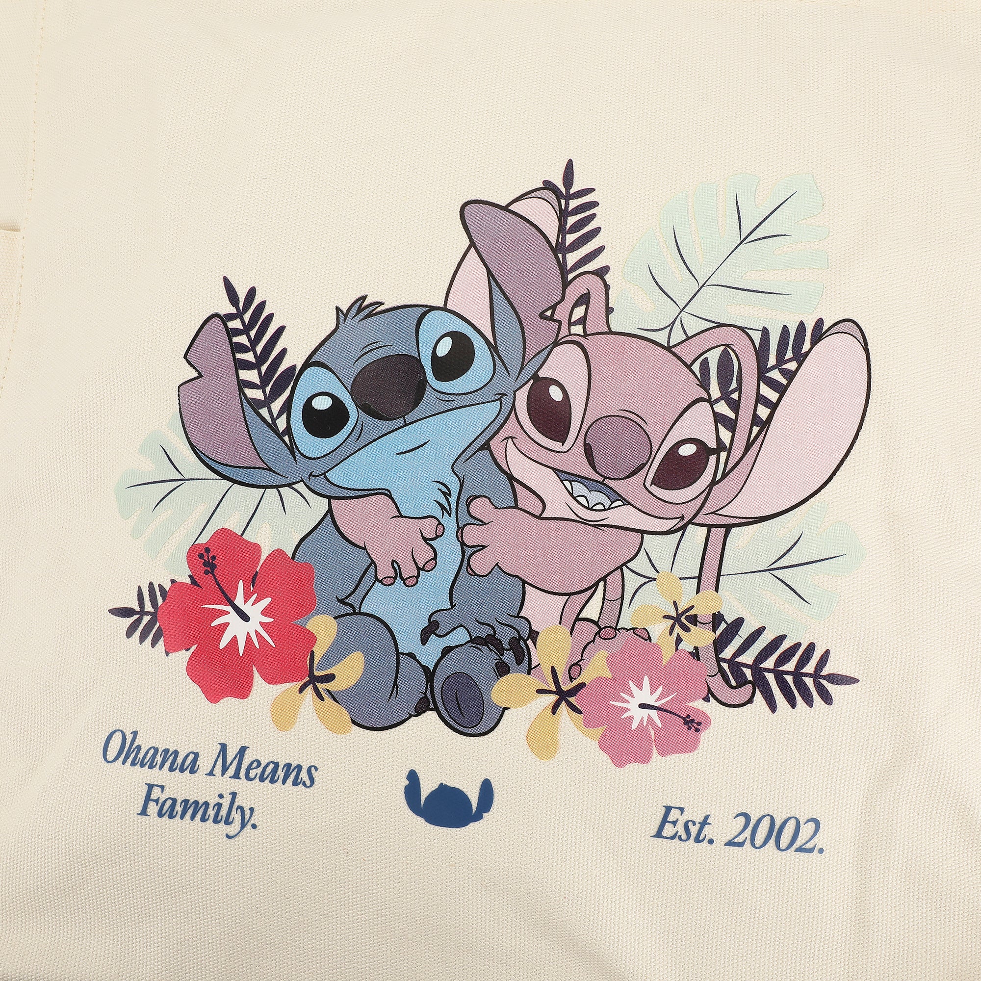 Lilo & Stitch Ohana Means Family 15.5-Inch Adult Canvas Tote Bag