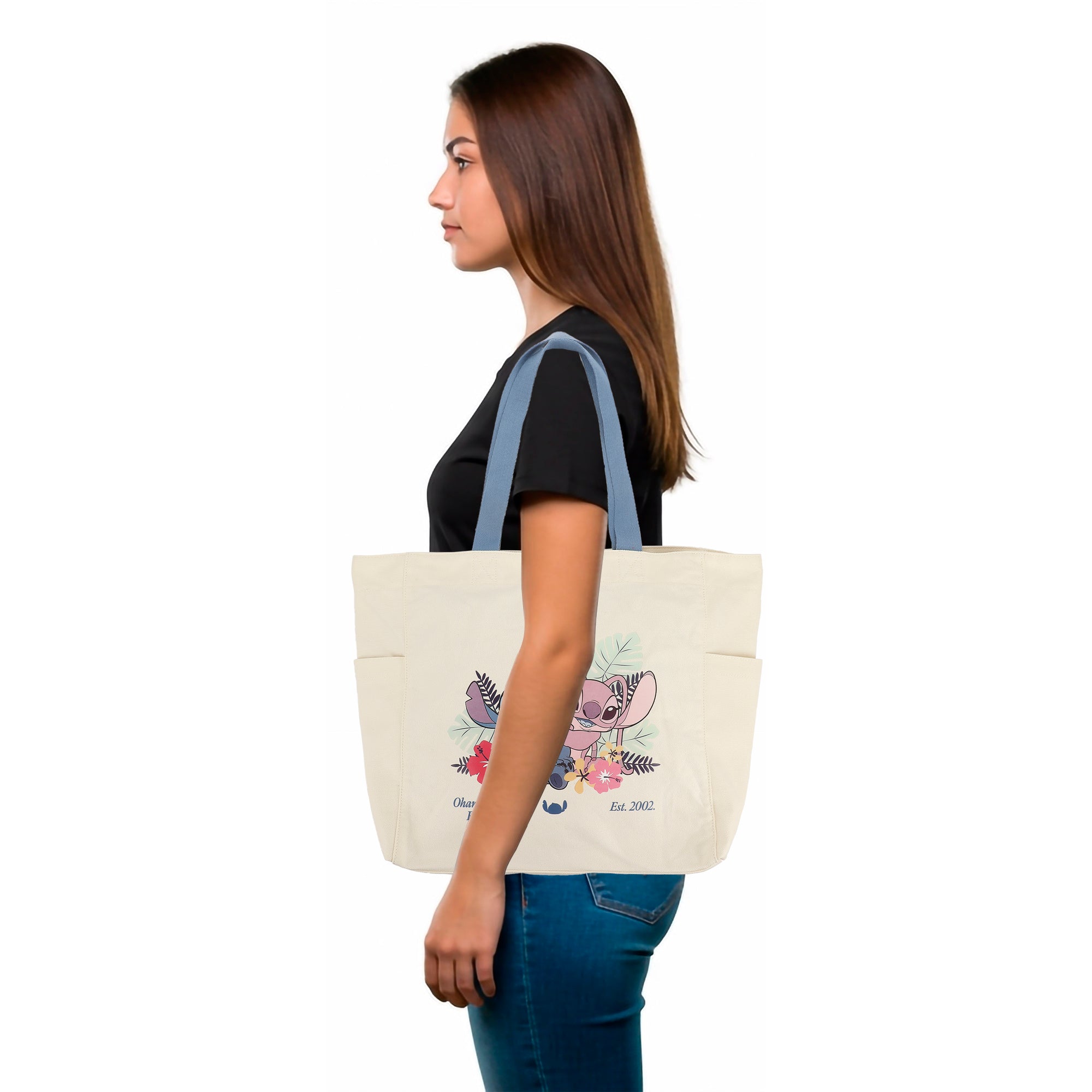 Lilo & Stitch Ohana Means Family 15.5-Inch Adult Canvas Tote Bag