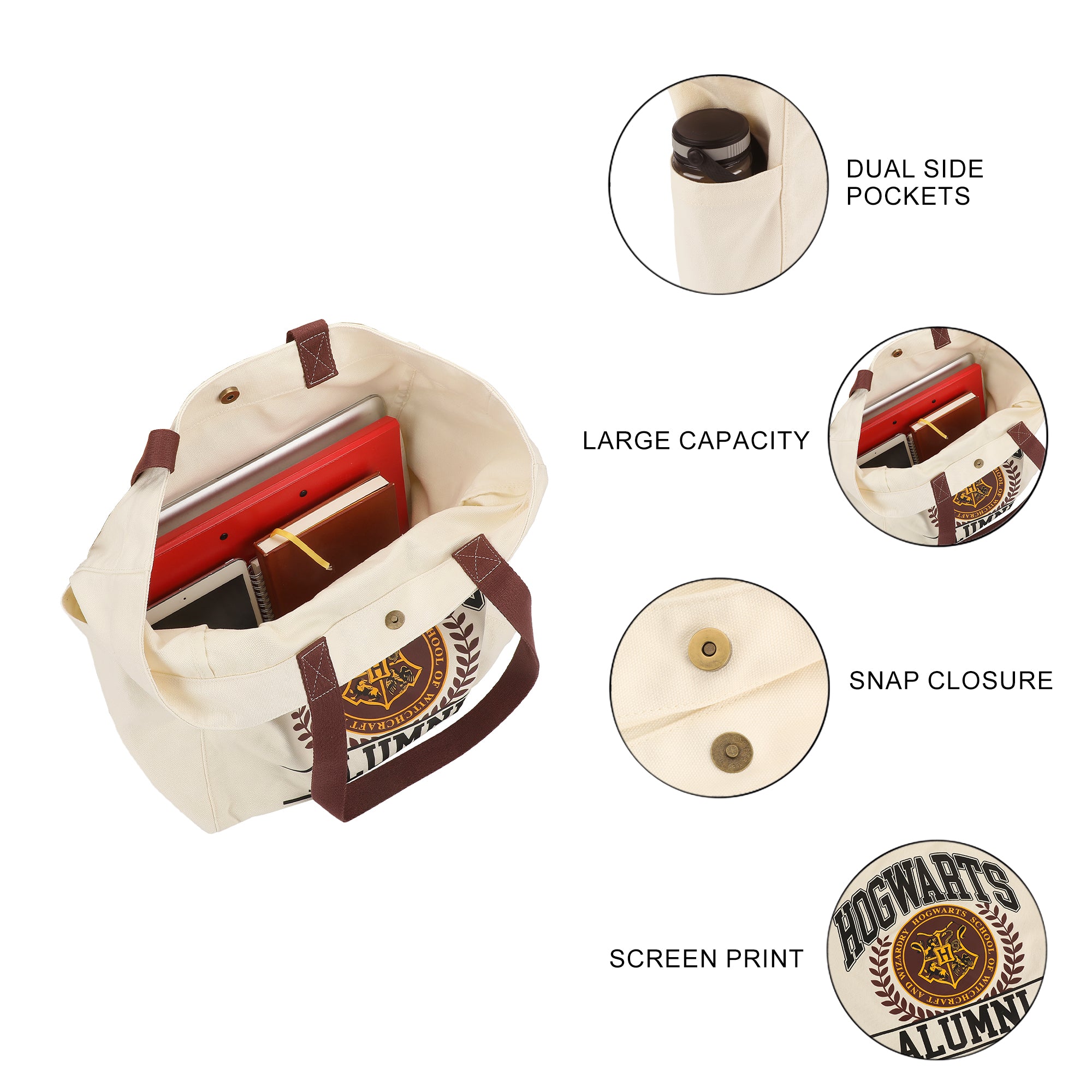 Harry Potter Hogwarts Alumni 15.5-Inch Adult Canvas Tote Bag