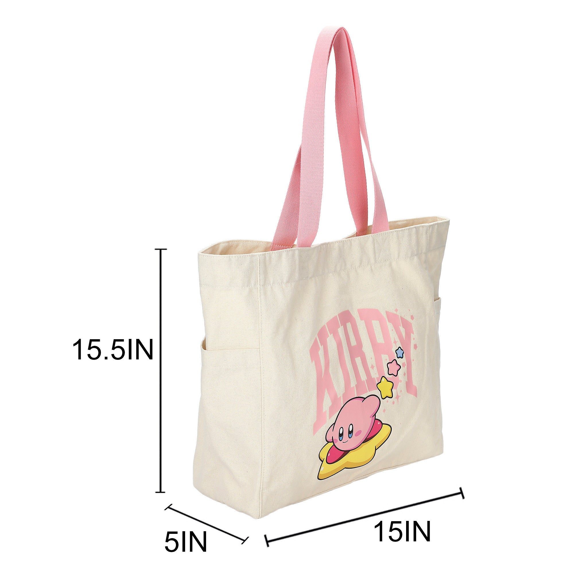 Kirby Warp Star Canvas Tote Bag, 15.5-Inch for Adults