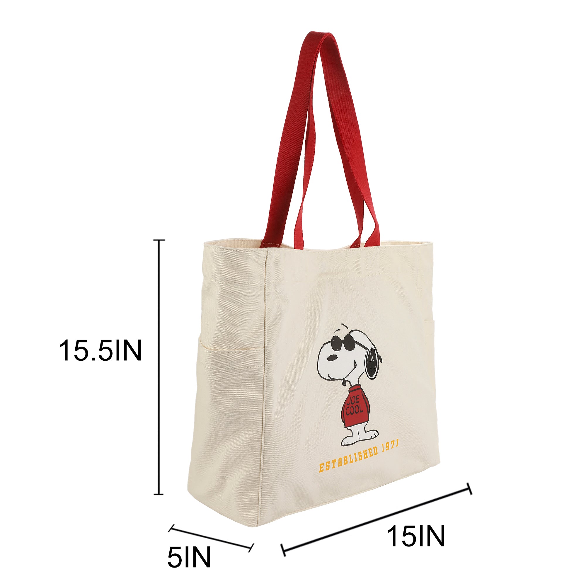 Peanuts Joe Cool Snoopy Est. 1971 15.5-Inch Adult Canvas Tote Bag