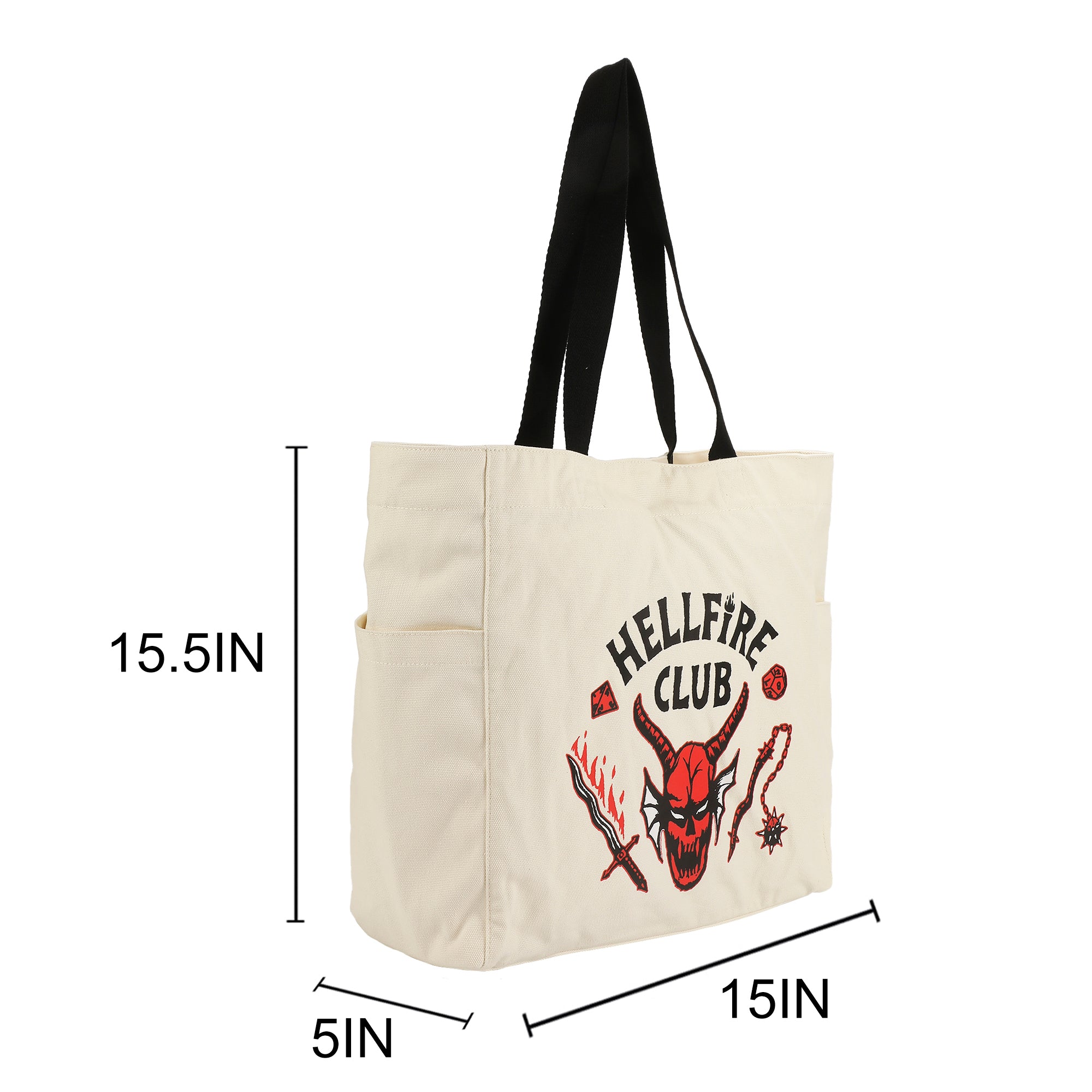 Stranger Things Hellfire Club 15.5-Inch Adult Canvas Tote Bag