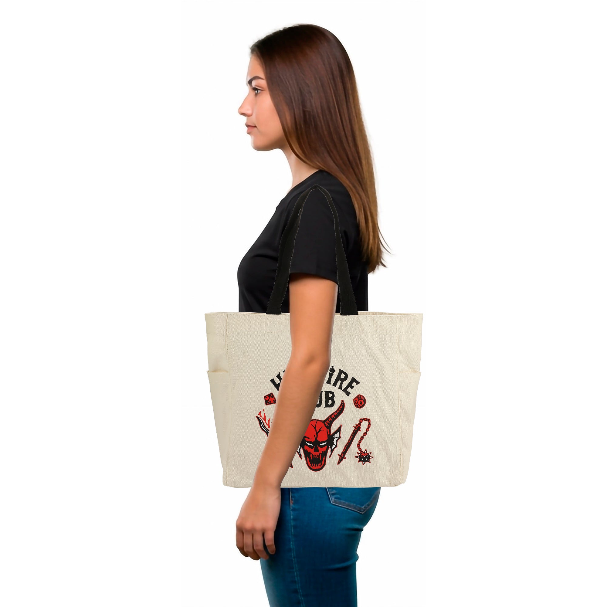 Stranger Things Hellfire Club 15.5-Inch Adult Canvas Tote Bag