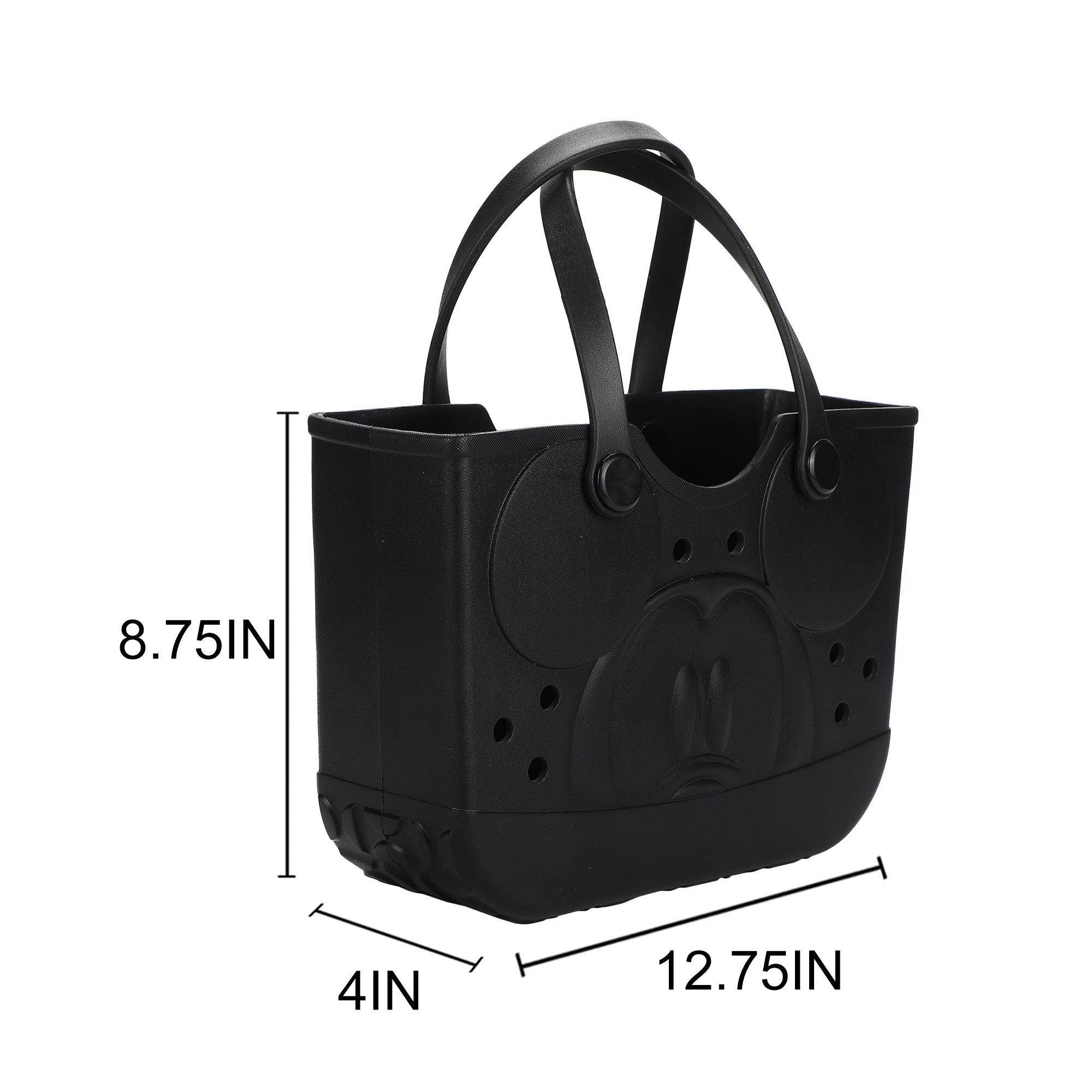 Disney Mickey Mouse 3D Face Black 12.75” Adult Mini EVA Molded Tote Bag