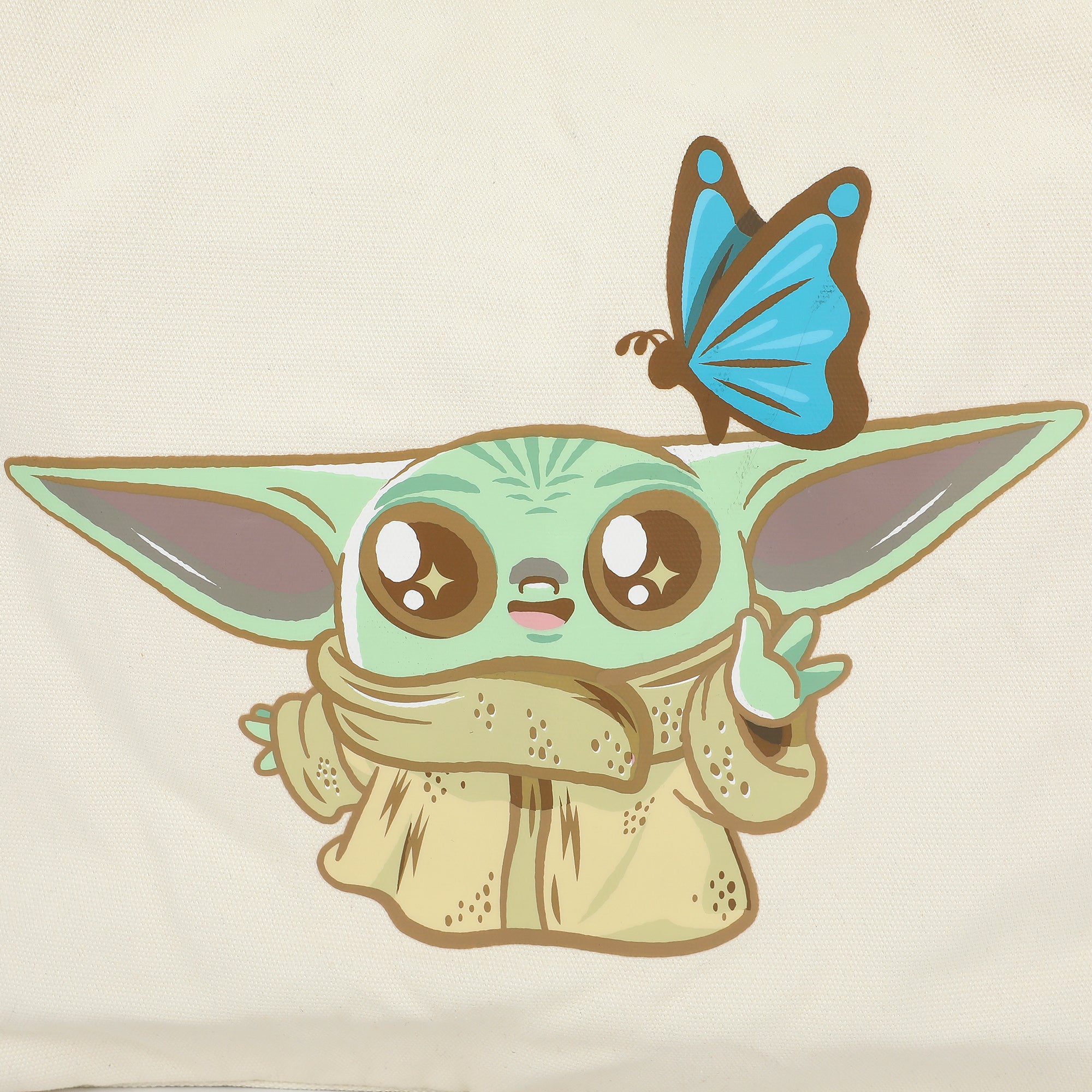 Star Wars: The Mandalorian & Grogu Chibi Grogu & Butterfly 15” Adult Tote Bag