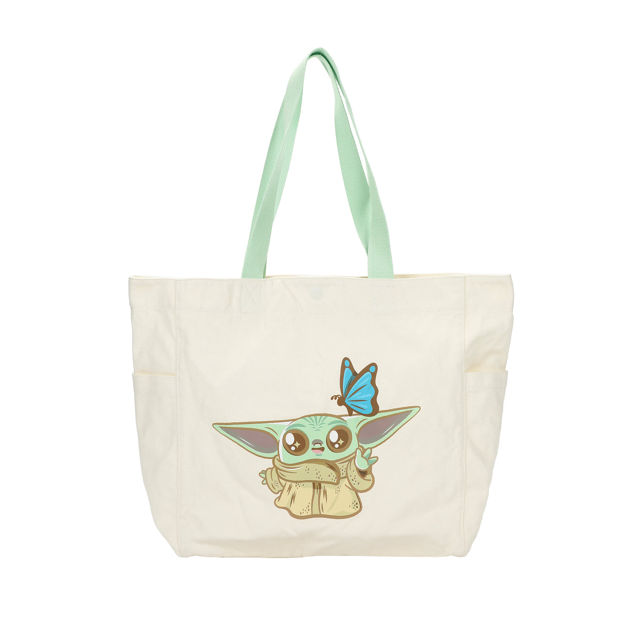 Star Wars: The Mandalorian & Grogu Chibi Grogu & Butterfly 15" Adult Tote Bag