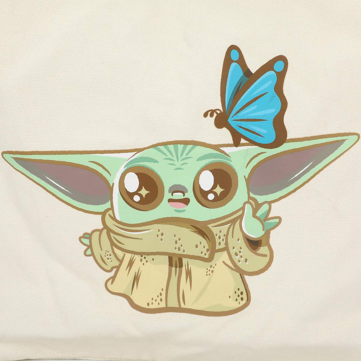 Star Wars: The Mandalorian & Grogu Chibi Grogu & Butterfly 15" Adult Tote Bag