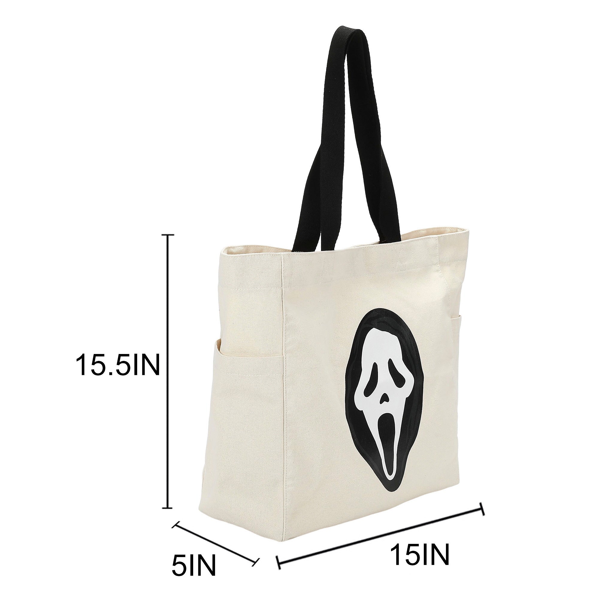 Ghostface Canvas Tote Bag, 15.5-Inch for Adult Fans