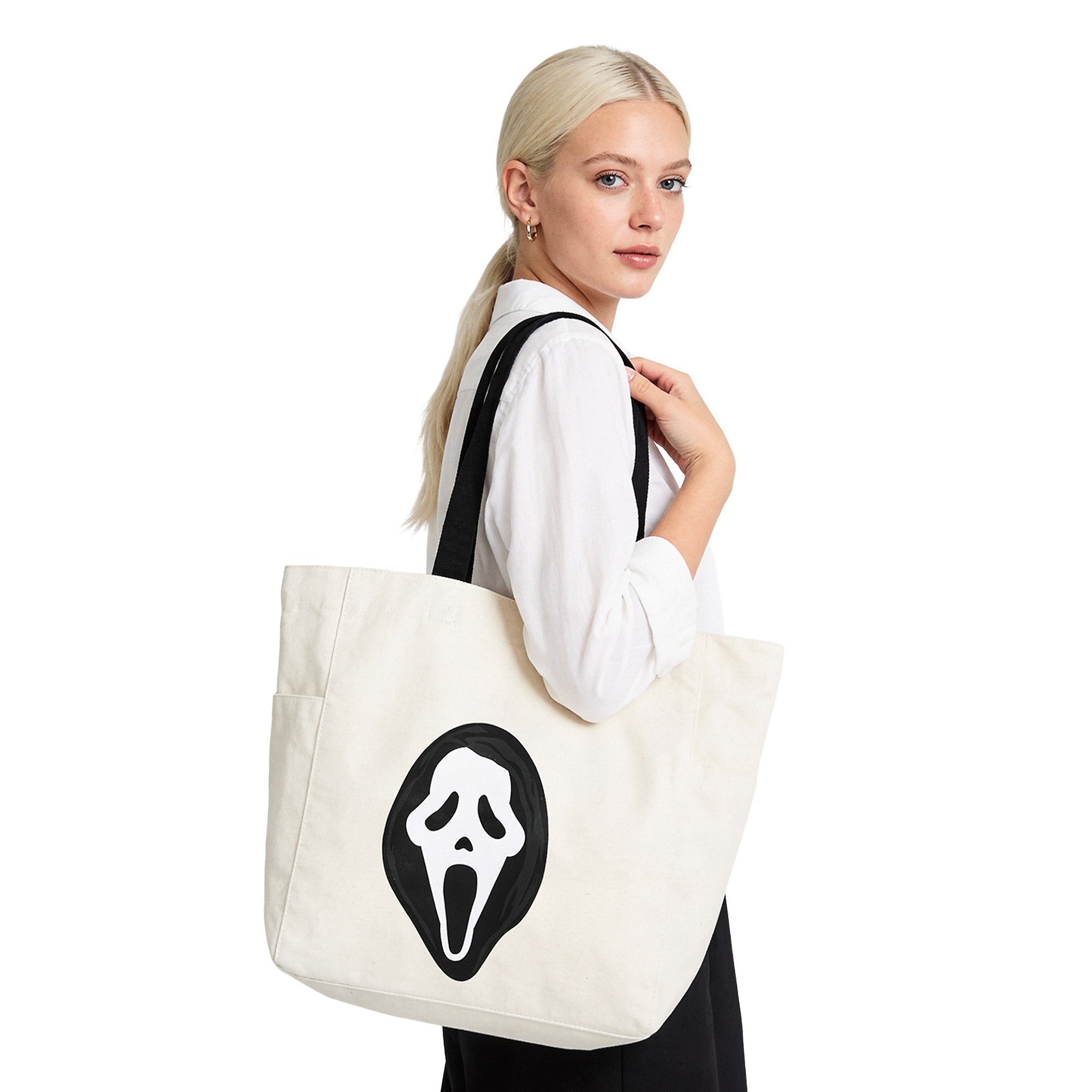 Ghostface Canvas Tote Bag, 15.5-Inch for Adult Fans