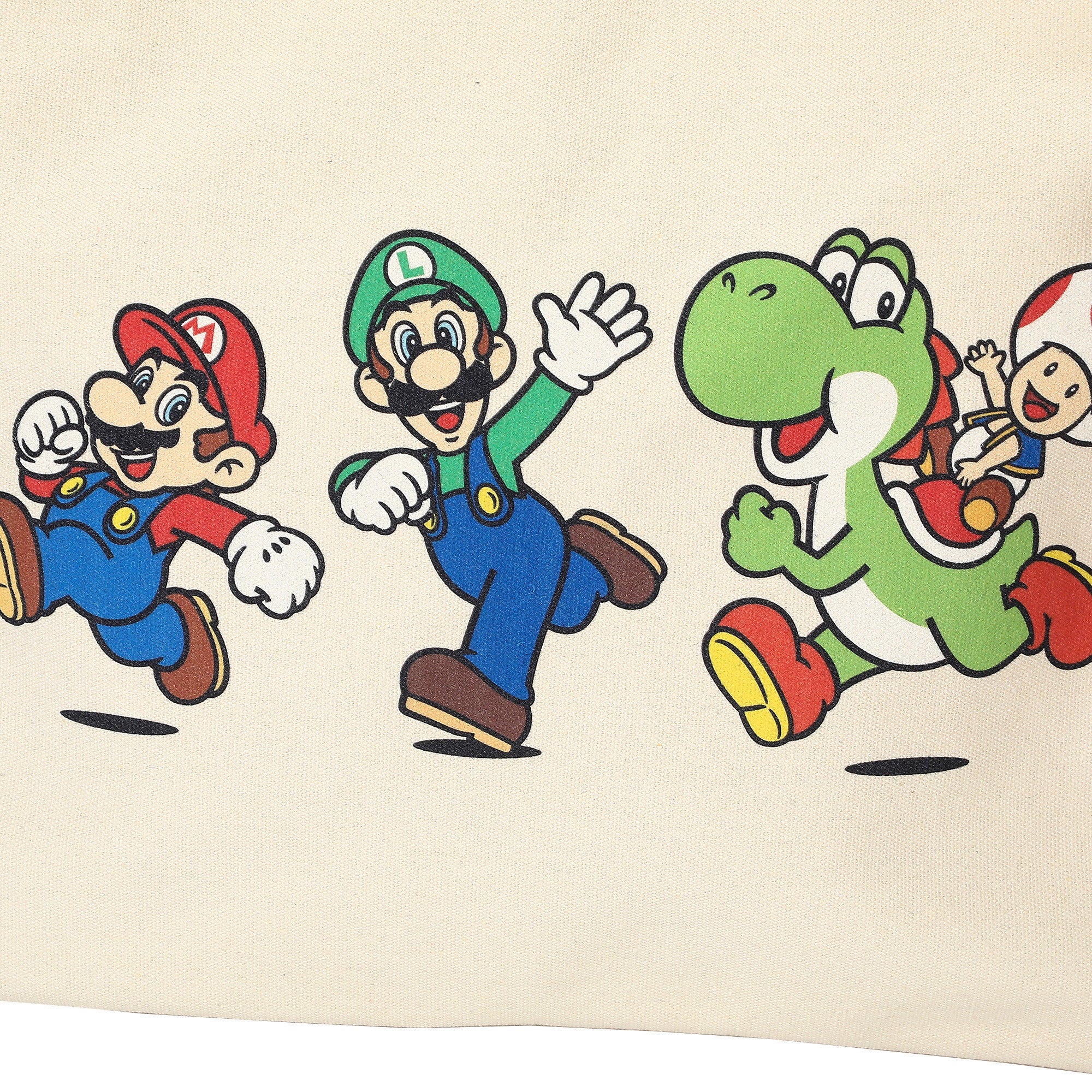 Super Mario Bros Mario Luigi Toad Canvas Tote Bag, 15.5-Inch