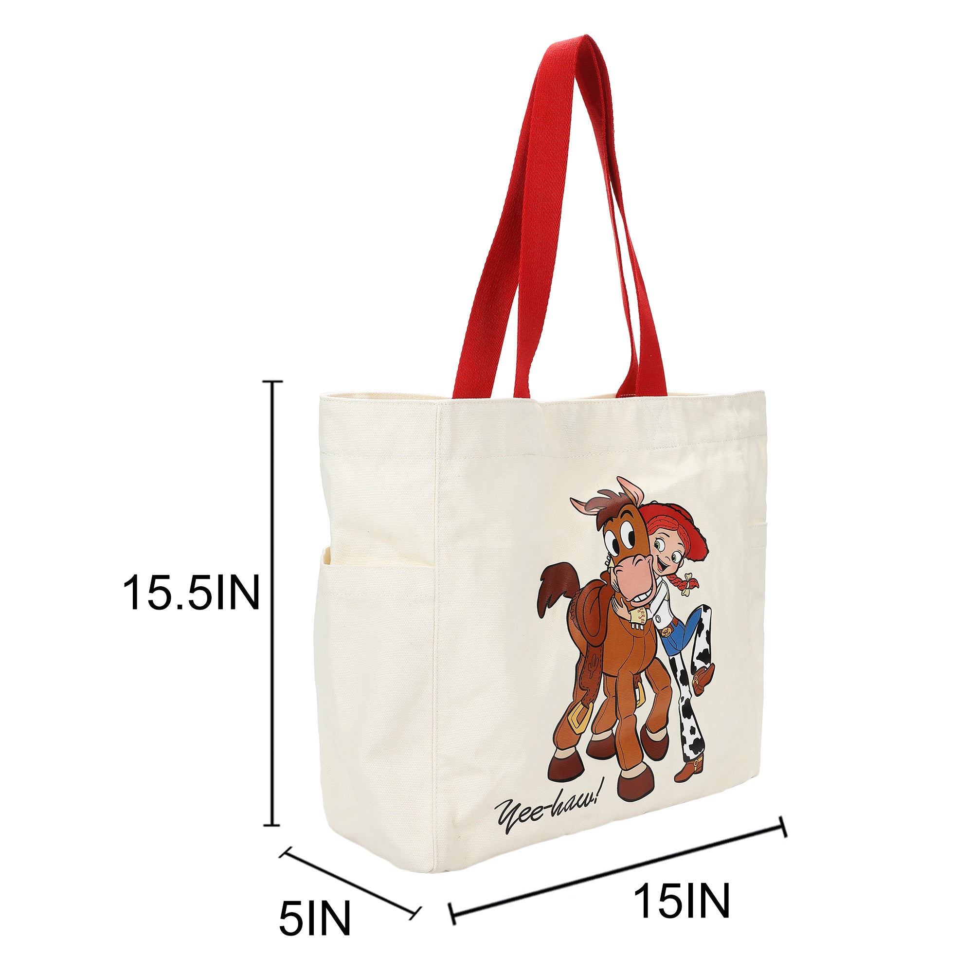 Toy Story Jessie & Bullseye Yee-Haw White 15” Adult Tote Bag