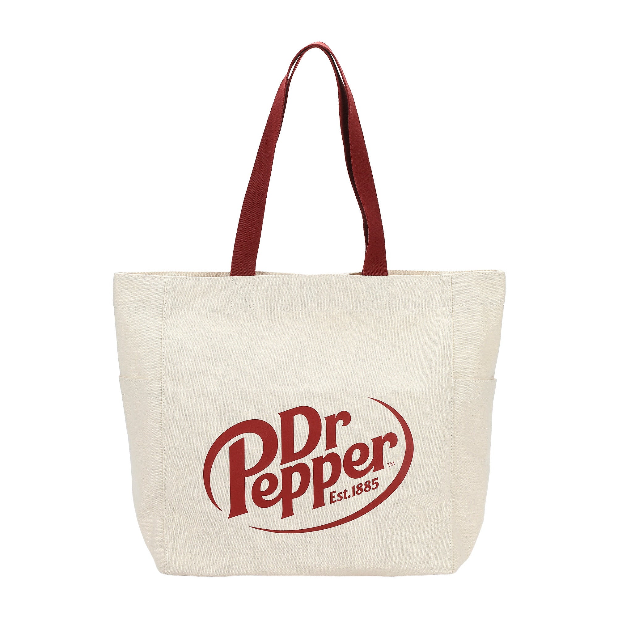 Dr Pepper Logo Canvas Tote Bag, 15.5-Inch for Adults