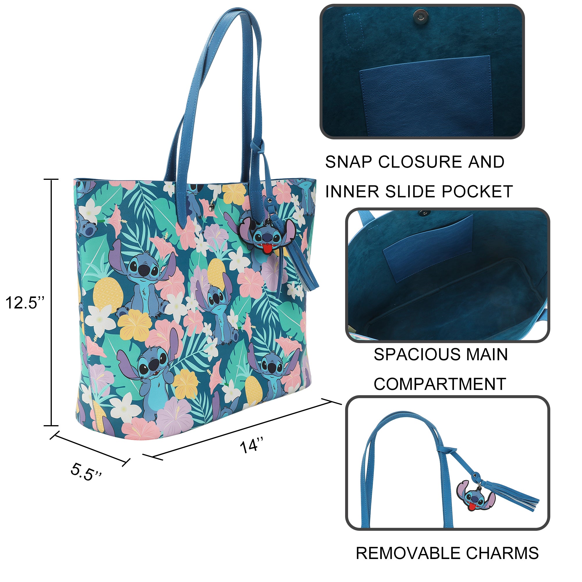 Disney's Stitch Floral Character Tote Bag