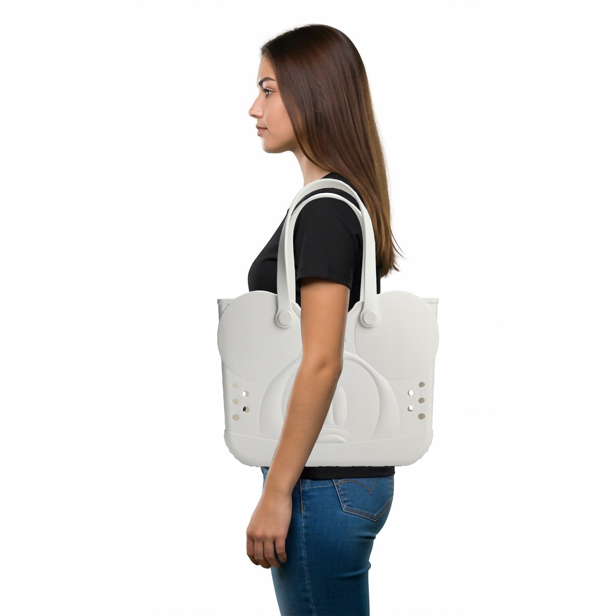 Disney Mickey Mouse 3D Character Face Cream 16.5" EVA Molded Gummy Tote