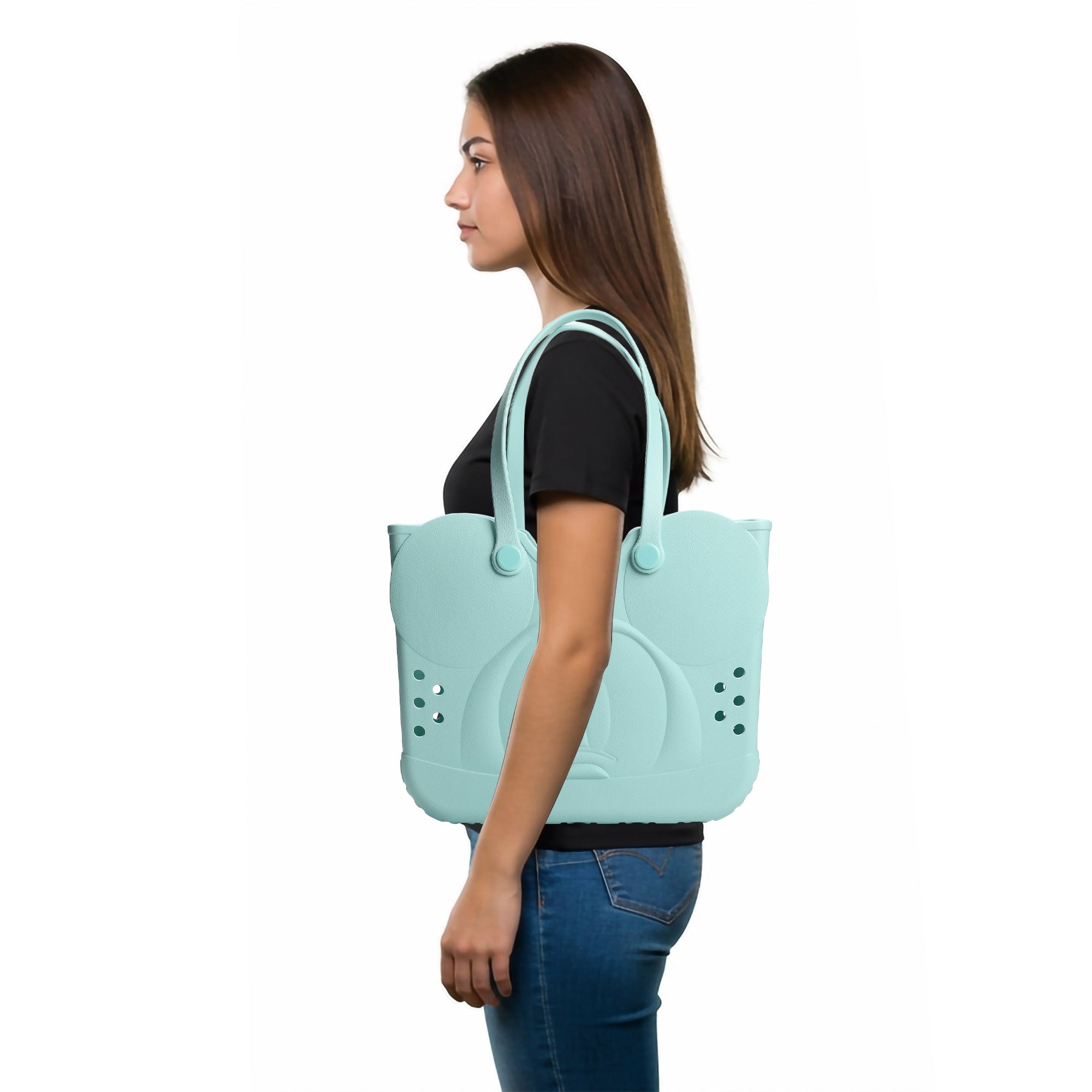 Disney Mickey Mouse 3D Character Face Green 16.5" EVA Molded Tote