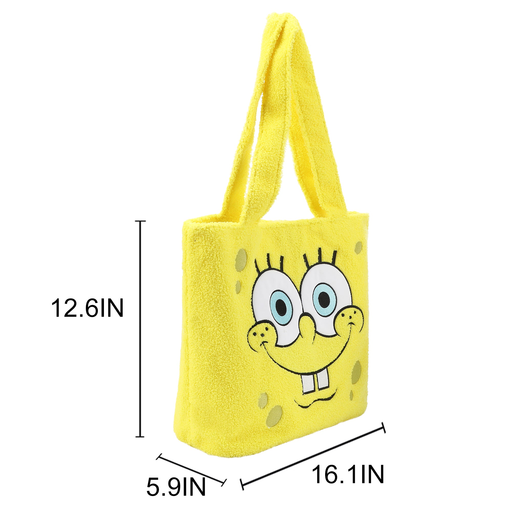 Spongebob Squarepants Character Face Yellow 16" Tote Bag