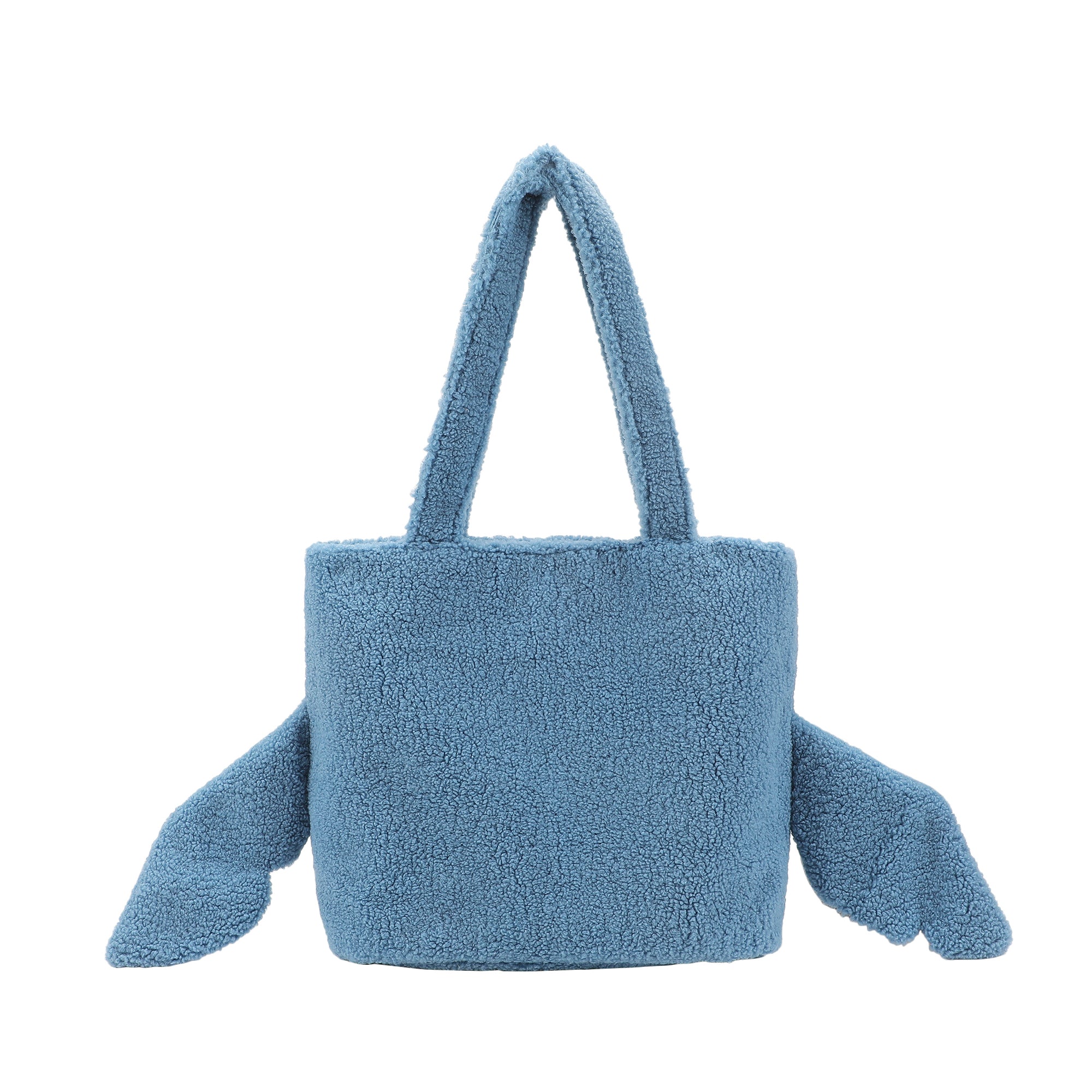 Lilo & Stitch Stitch Face Blue with 3D Ears 16" Plush shoulder bag large Tote Handbag